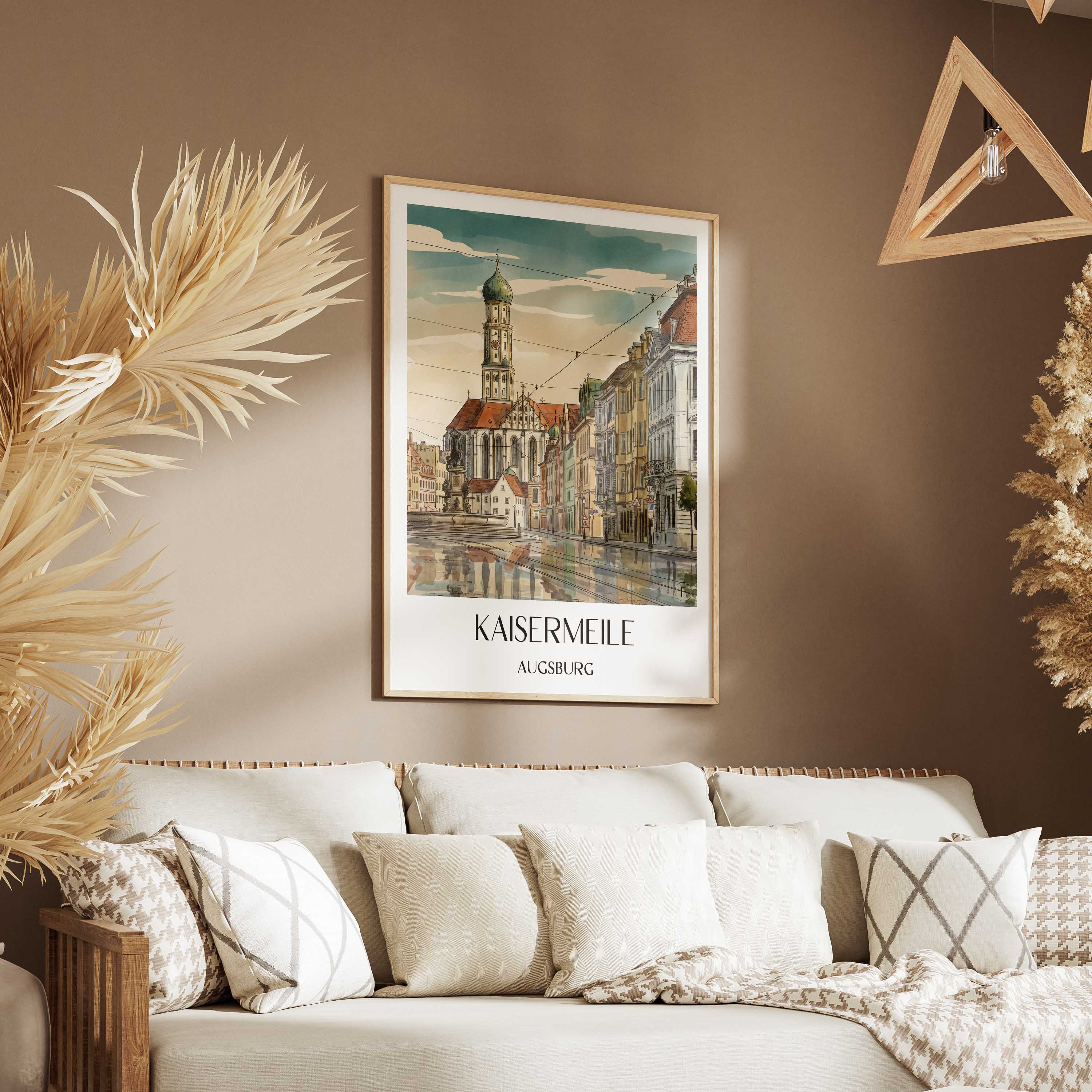 kaisermeile-augsburg-deutschland-poster-aquarell