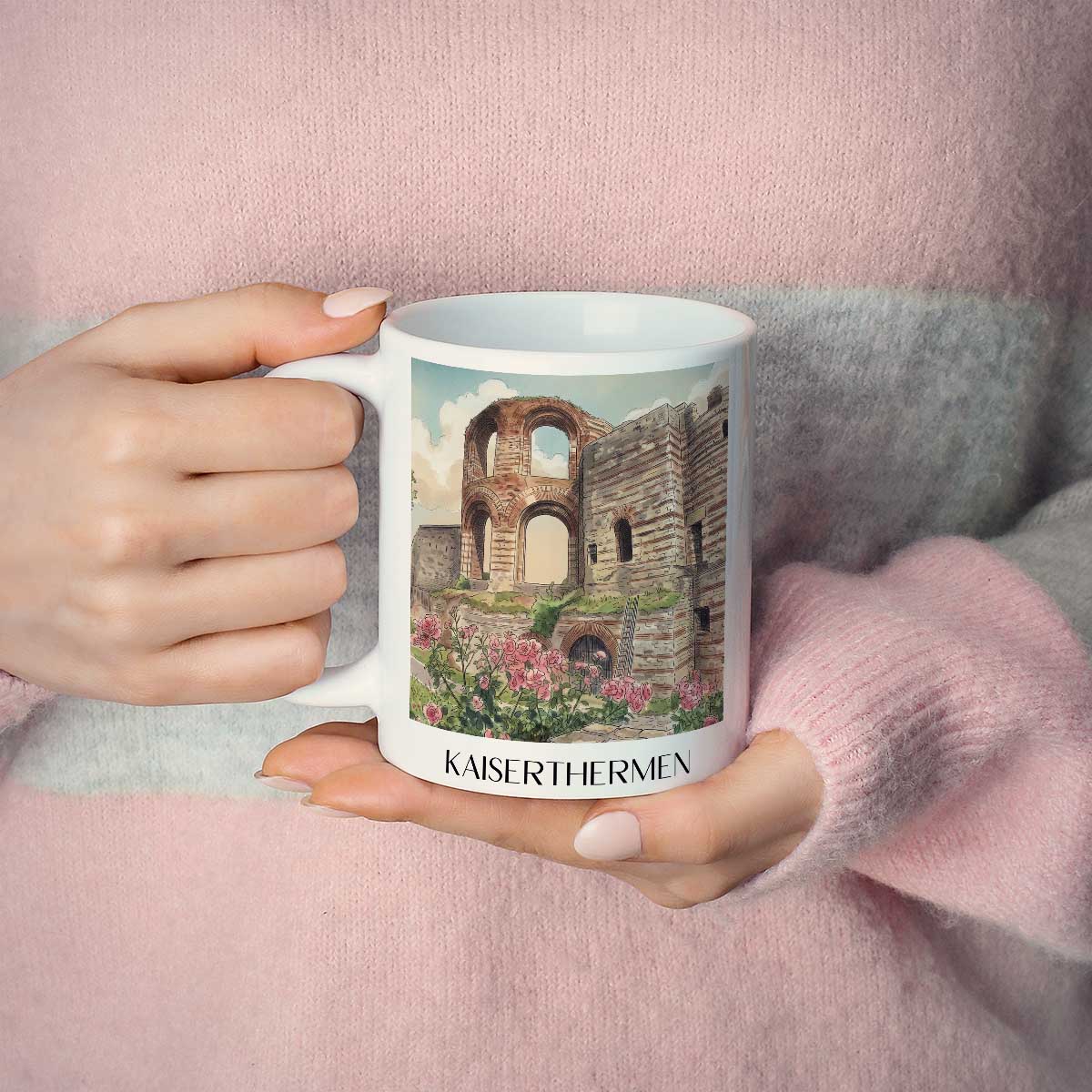 kaiserthermen-trier-deutschland-kaffeebecher-aquarell