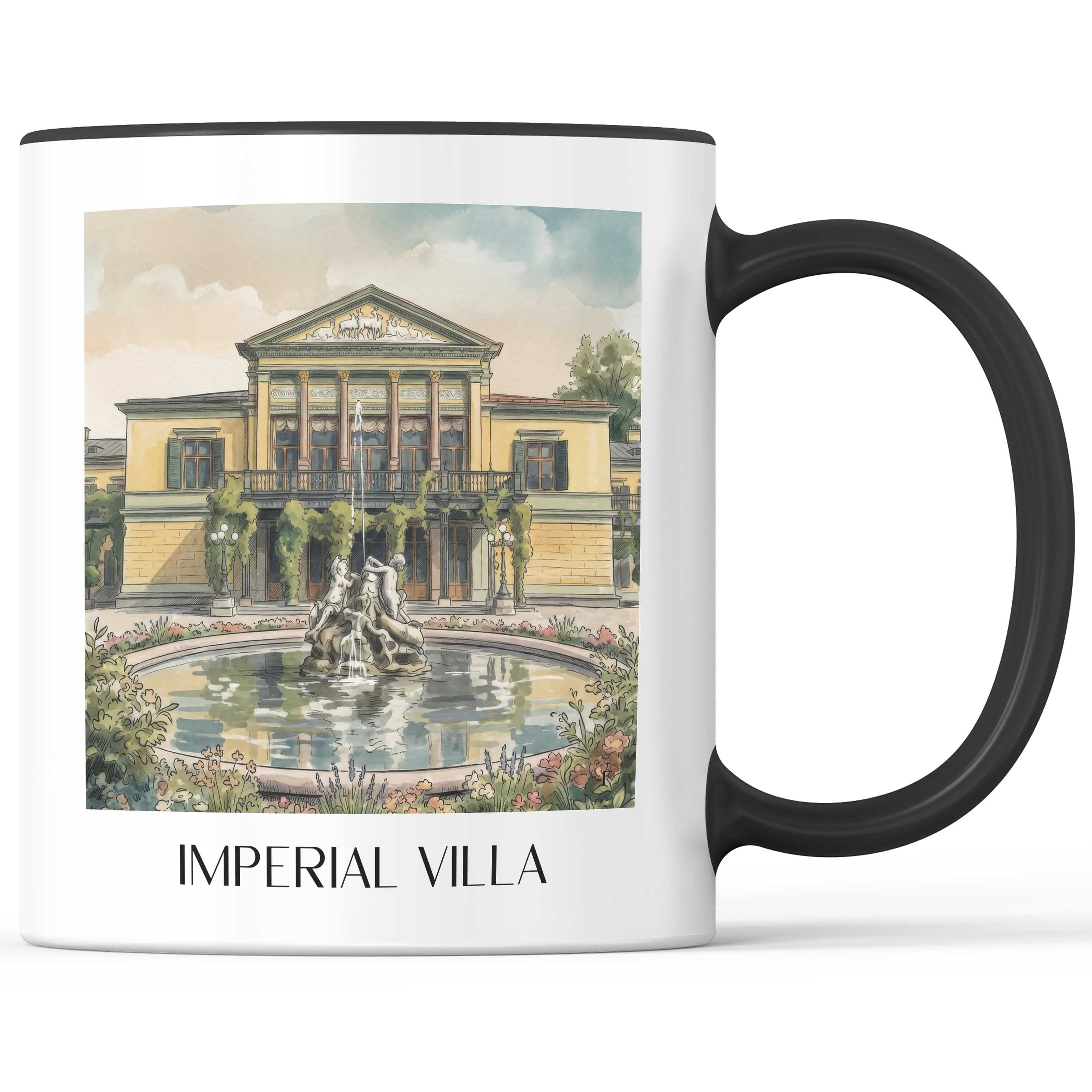 Kaiservilla Kaffeebecher - Bad Ischl - Österreich Becher - Kaffeetasse im Aquarell Stil - favplace