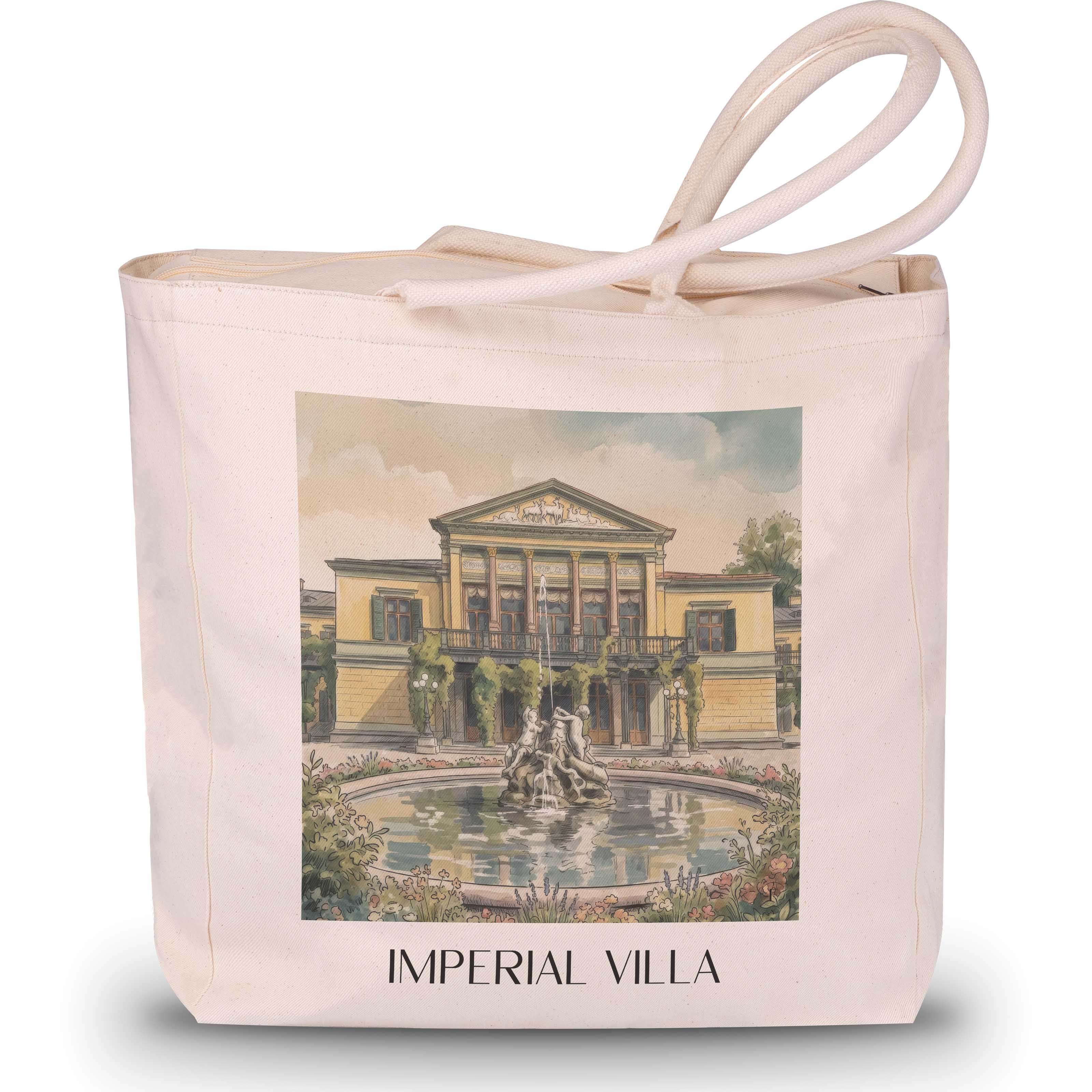 Kaiservilla Shopping Tasche - Bad Ischl - Österreich Tote Bag - Einkaufstasche im Aquarell Stil - favplace