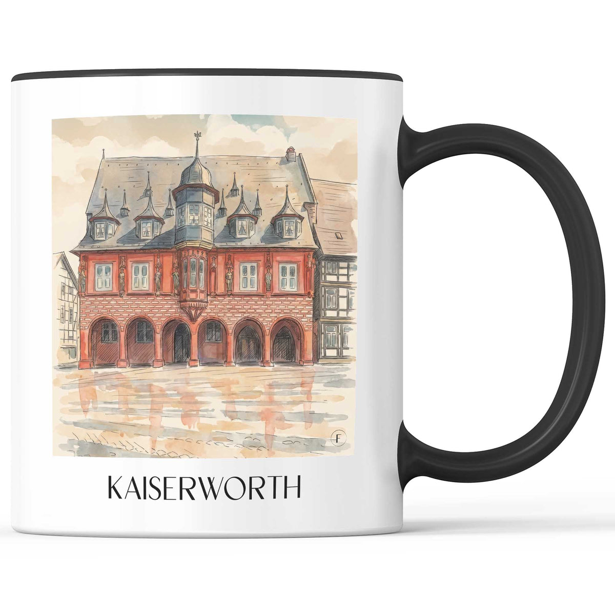 Kaiserworth Kaffeebecher - Goslar - Deutschland Becher - Kaffeetasse im Aquarell Stil - favplace