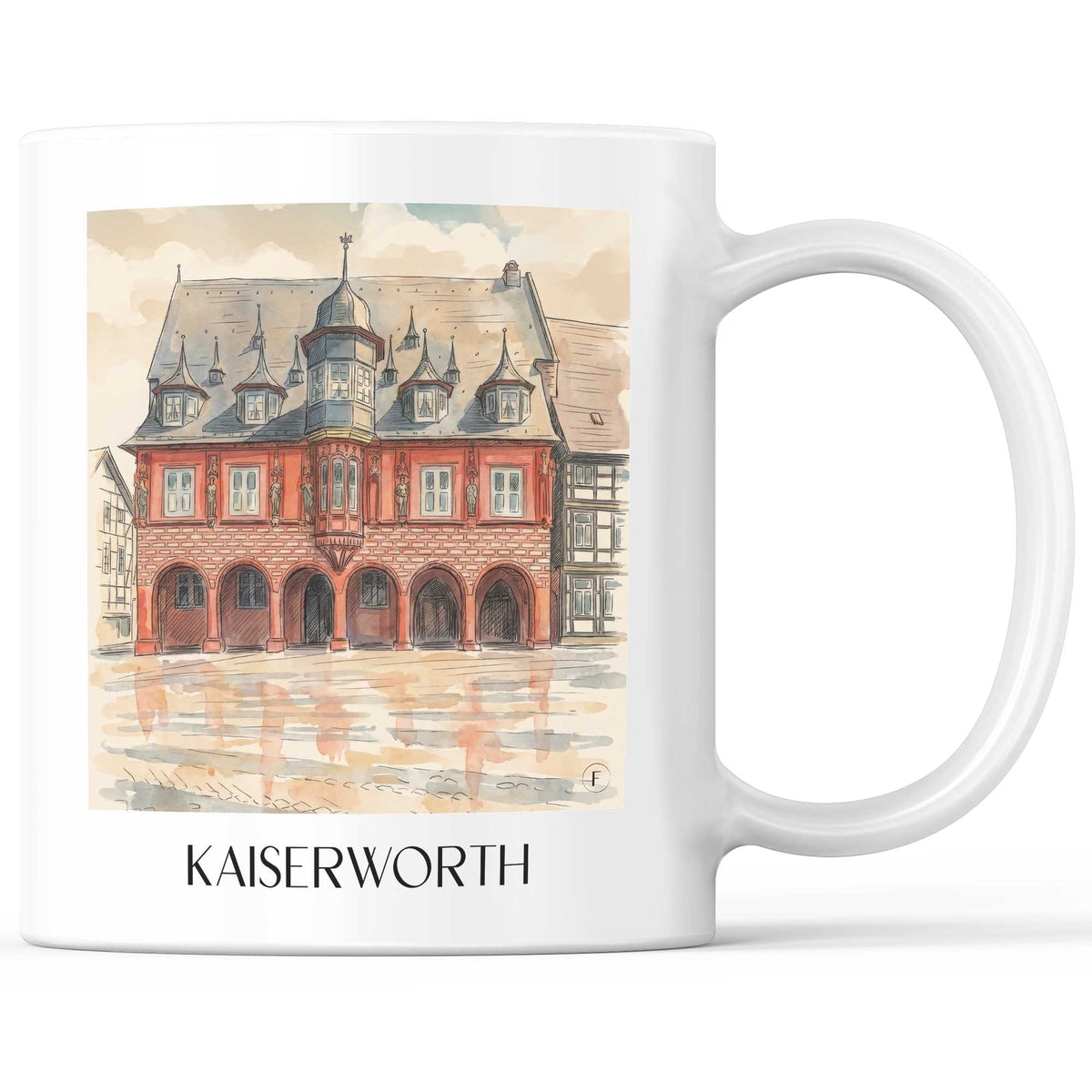 Kaiserworth Kaffeebecher - Goslar - Deutschland Becher - Kaffeetasse im Aquarell Stil - favplace