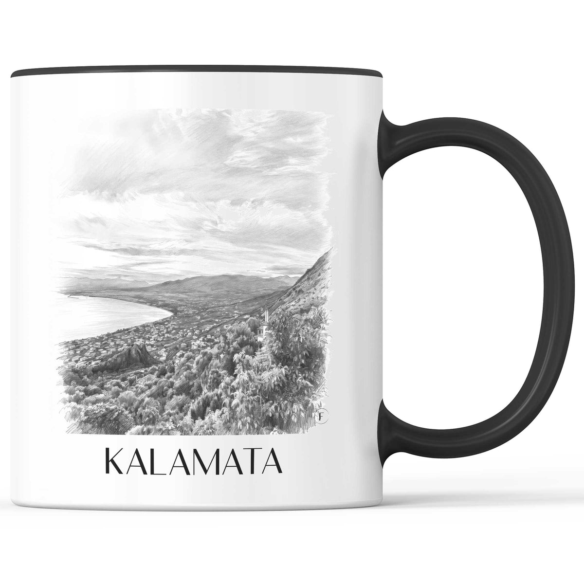 Kalamata - Griechenland Becher - Kaffeetasse im Zeichnung Stil - favplace