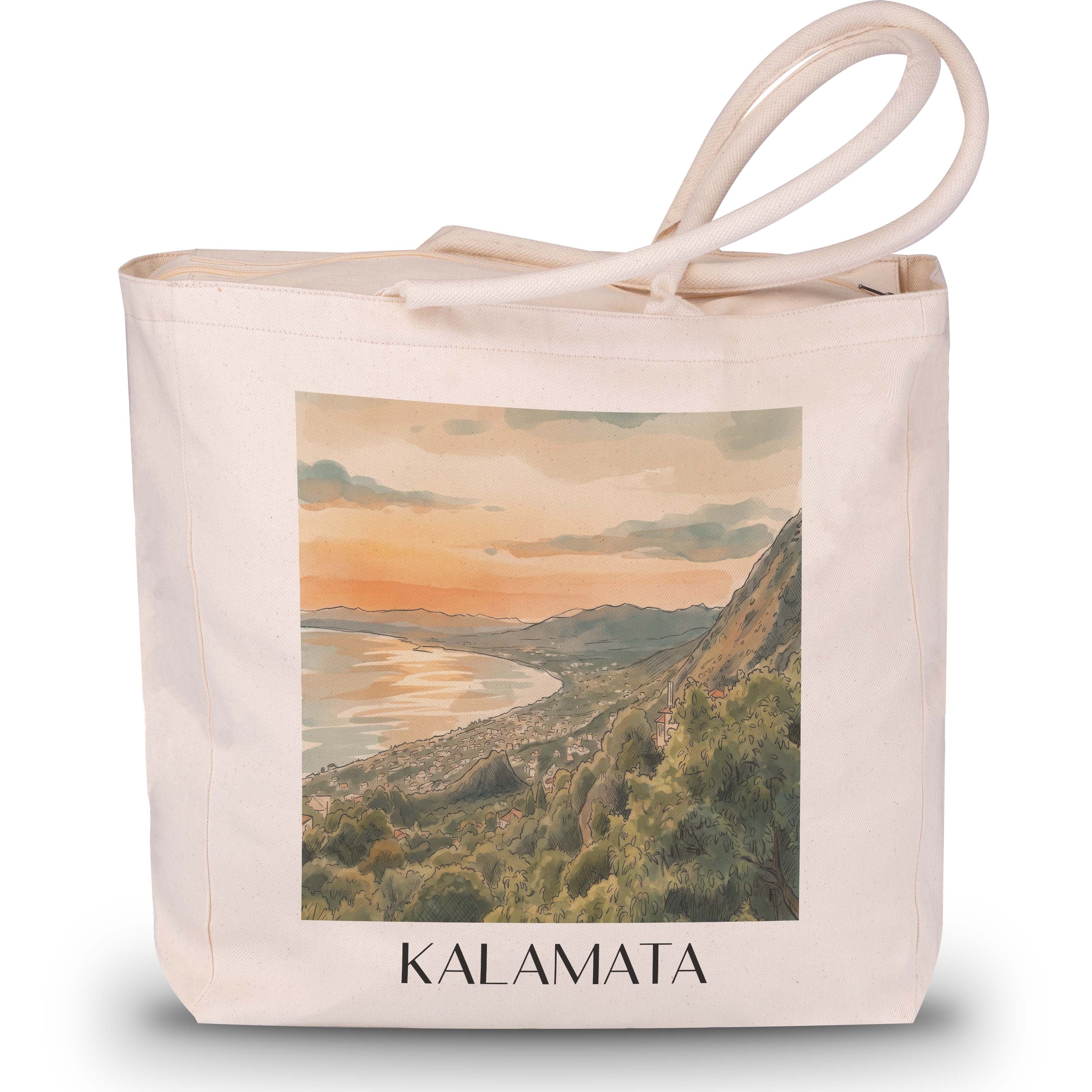 Kalamata - Griechenland Tote Bag - Einkaufstasche im Aquarell Stil - favplace