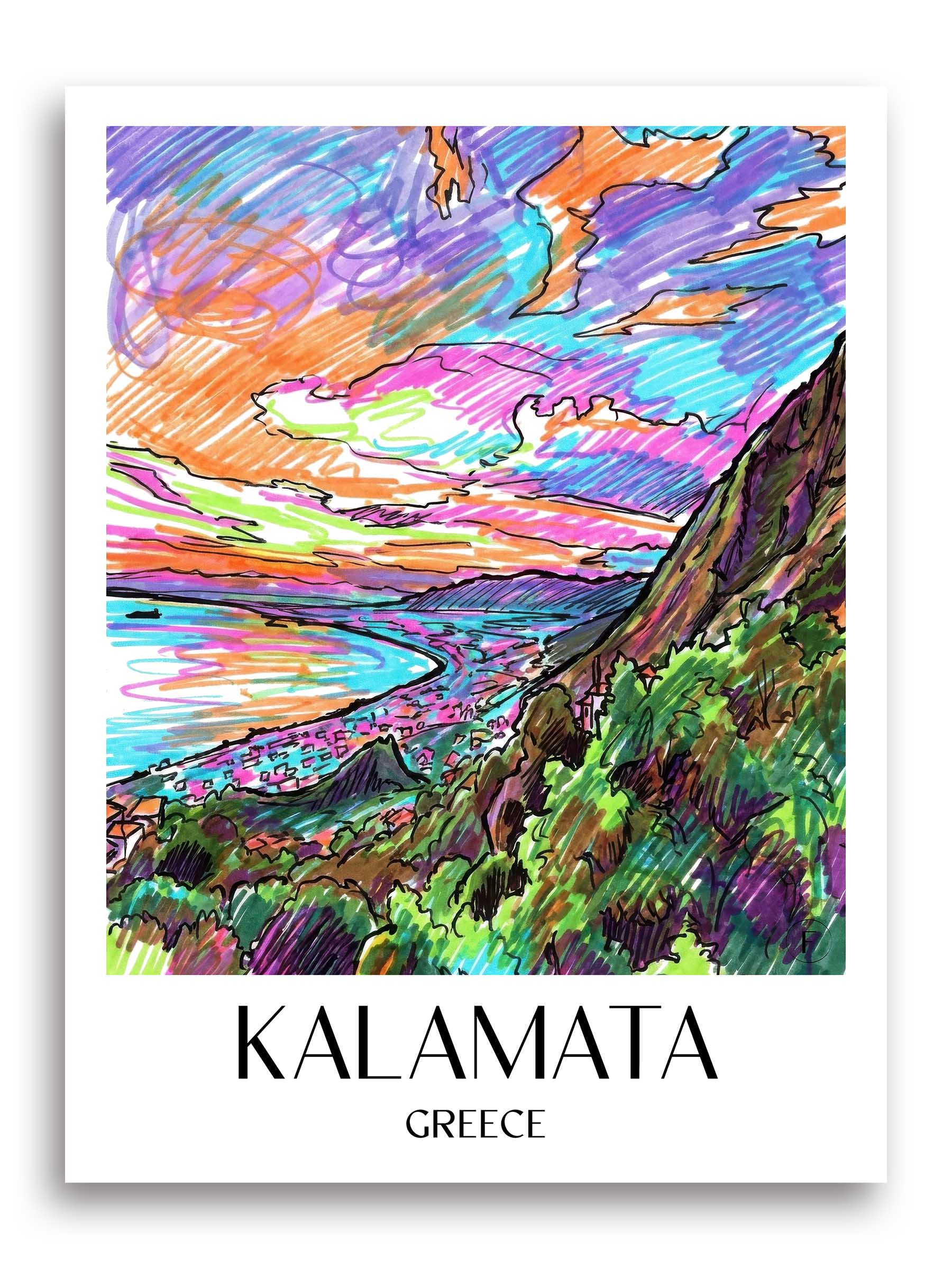 Kalamata Poster - - Griechenland Kunstdruck - Tag Graffiti von A4 bis A1 - favplace