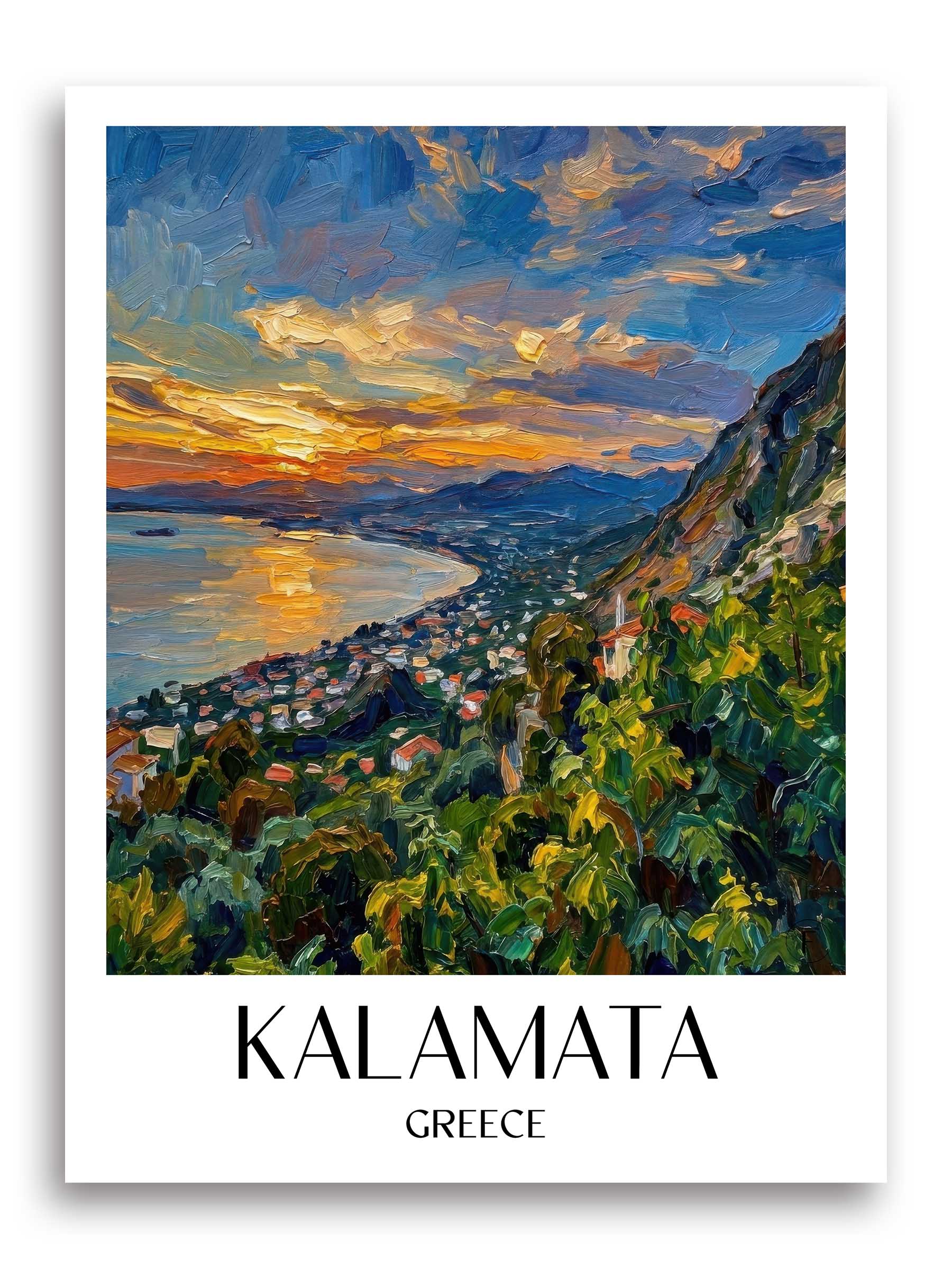 Kalamata Poster - - Griechenland Kunstdruck - Ölgemälde von A4 bis A1 - favplace