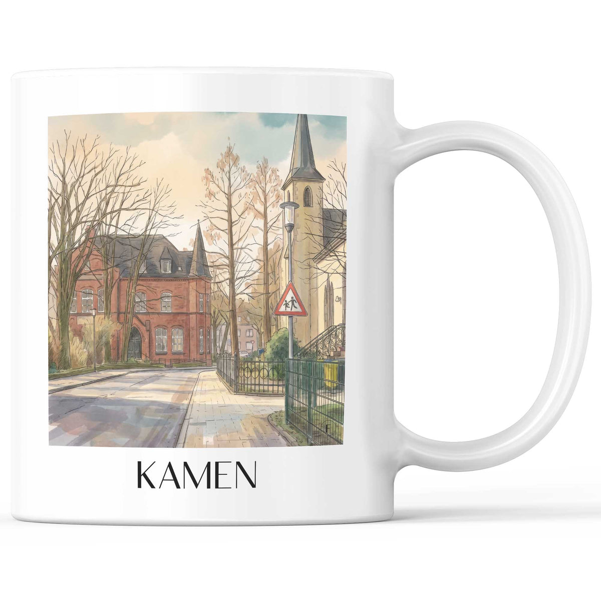Kamen Kaffeebecher - Ruhrgebiet - Deutschland Becher - Kaffeetasse im Aquarell Stil - favplace