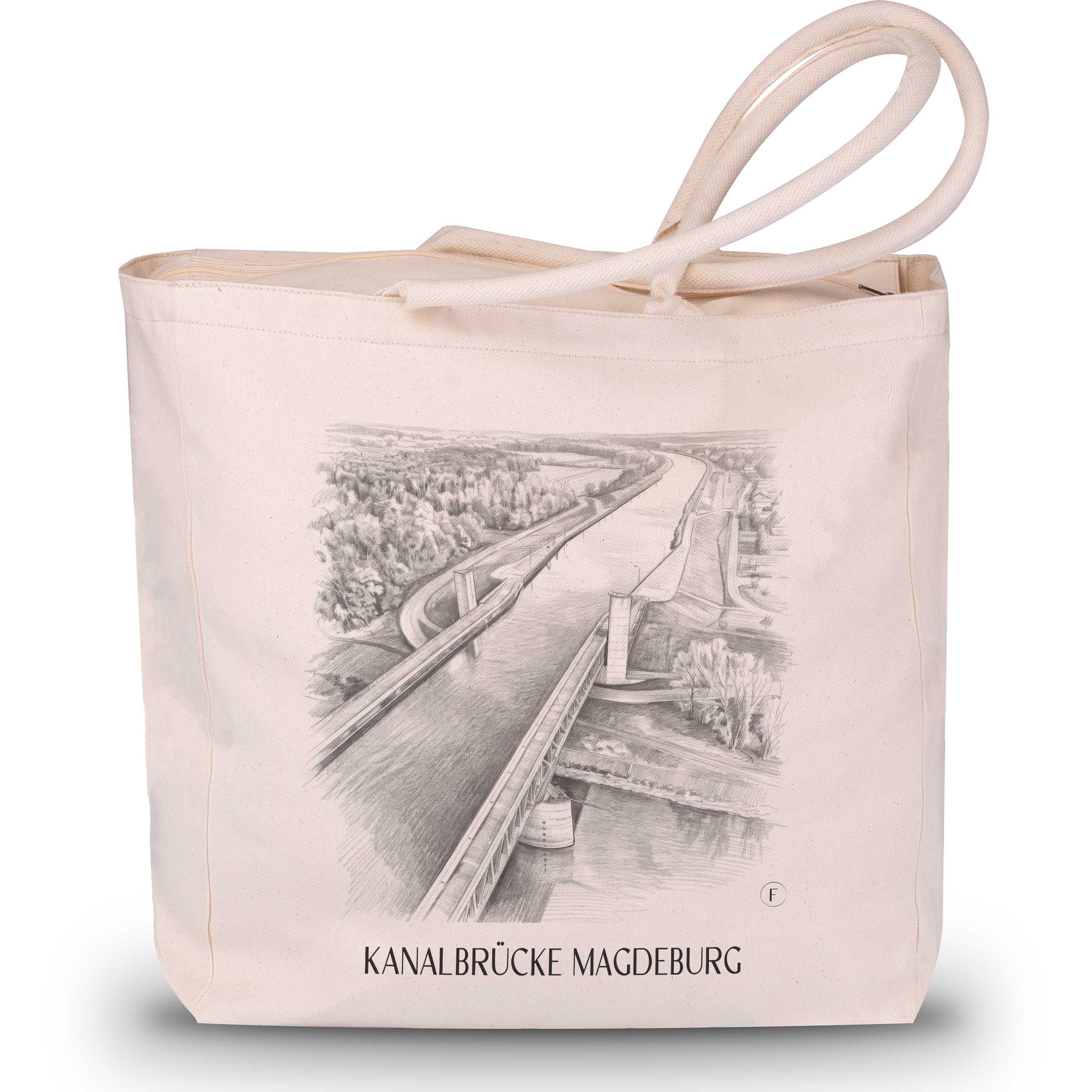 kanalbrücke-magdeburg-sachsen-anhalt-deutschland-einkaufstasche-bleistift-zeichnung-drawing