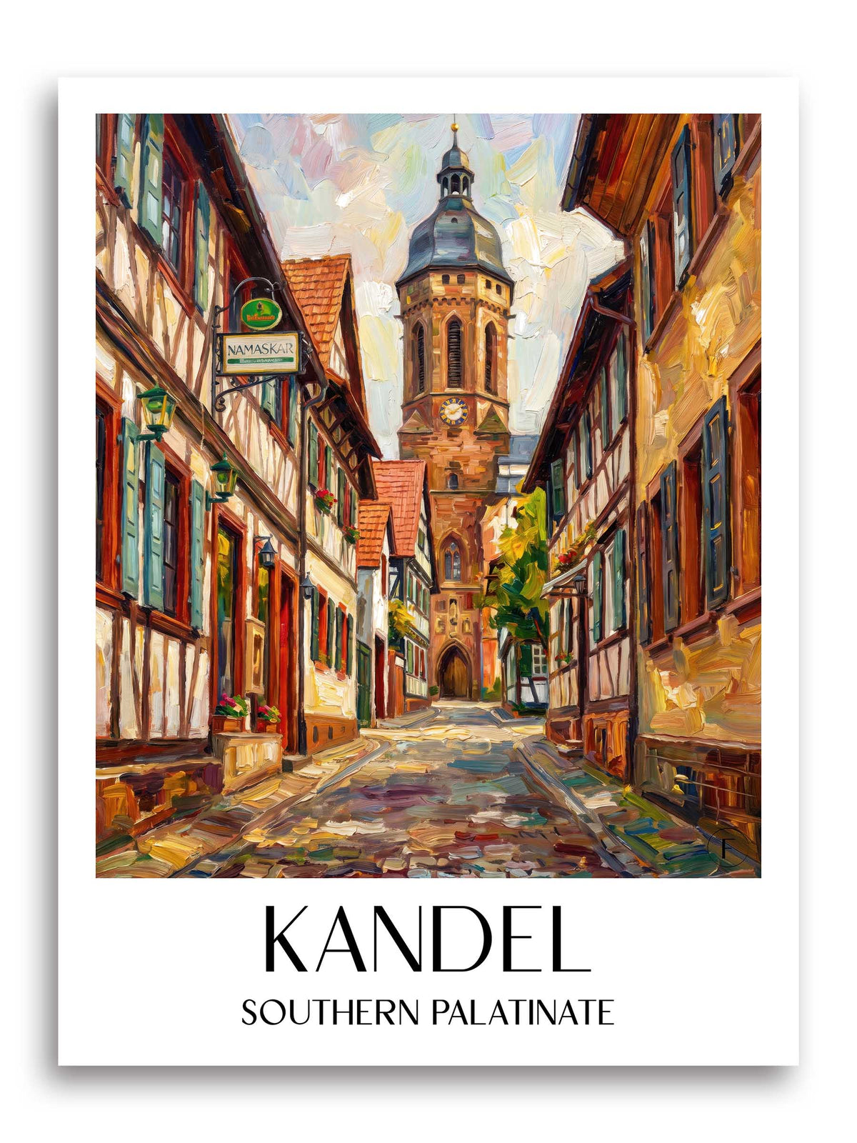 Kandel Poster - Südpfalz - Deutschland Kunstdruck - Ölgemälde von A4 bis A1