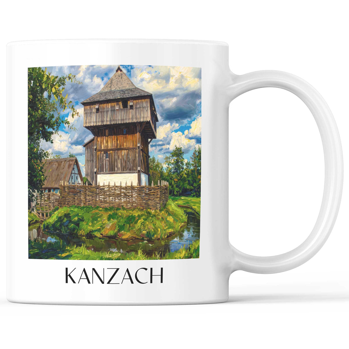 Kanzach Kaffeebecher - Oberschwaben - Deutschland Becher - Kaffeetasse im Ölgemälde Stil