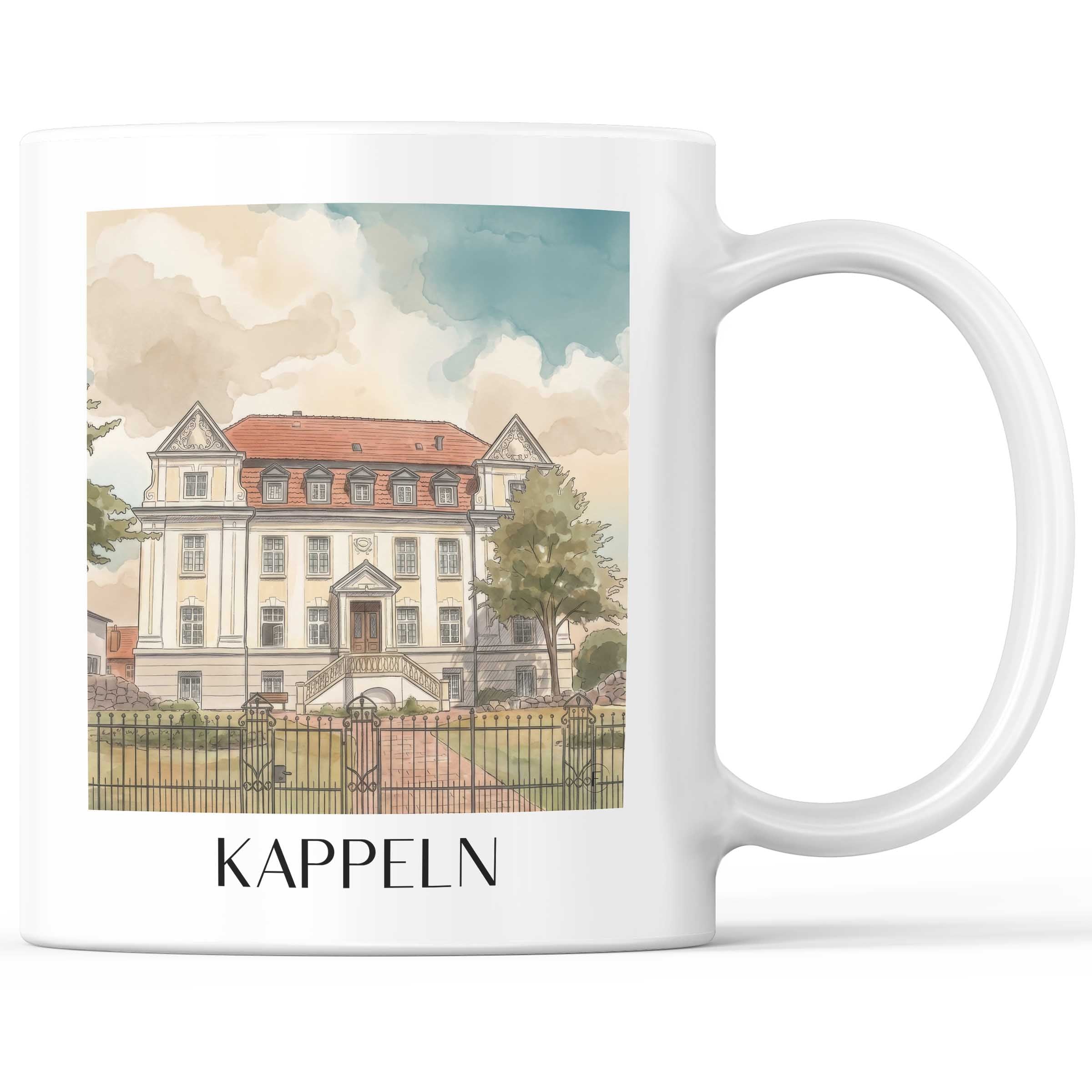 Kappeln Kaffeebecher - Schleswig - Deutschland Becher - Kaffeetasse im Aquarell Stil - favplace