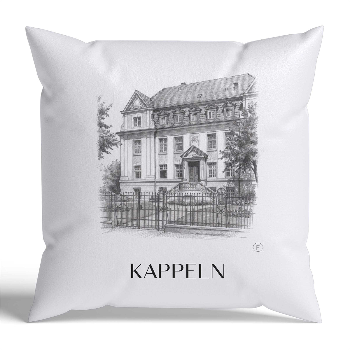 Kappeln Kissenhülle - Zierkissen Bezug - Schleswig - Deutschland Kissen bzw. Kissenbezug im Zeichnung Stil - favplace
