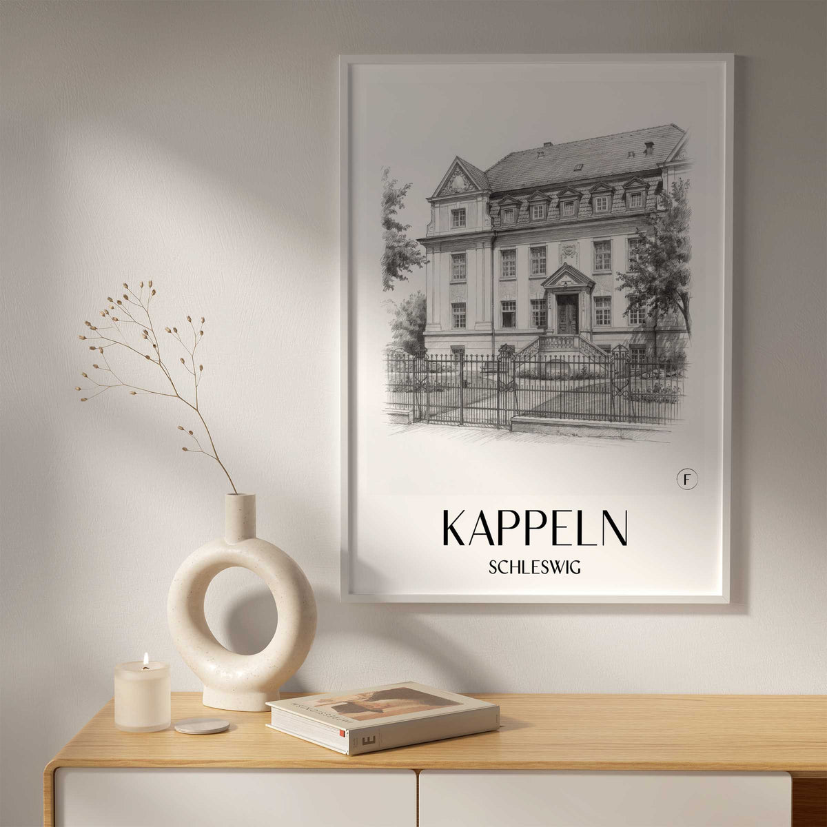 kappeln-schleswig-deutschland-poster-bleistift-zeichnung-drawing