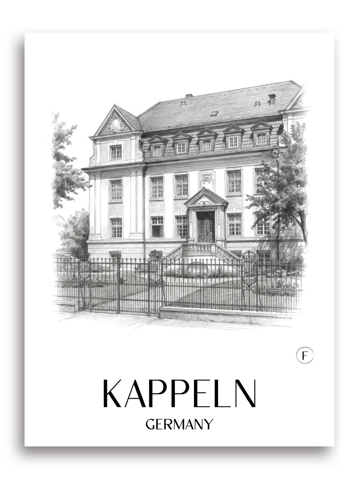 Kappeln Poster - Schleswig - Deutschland Kunstdruck - Zeichnung von A4 bis A1 - favplace