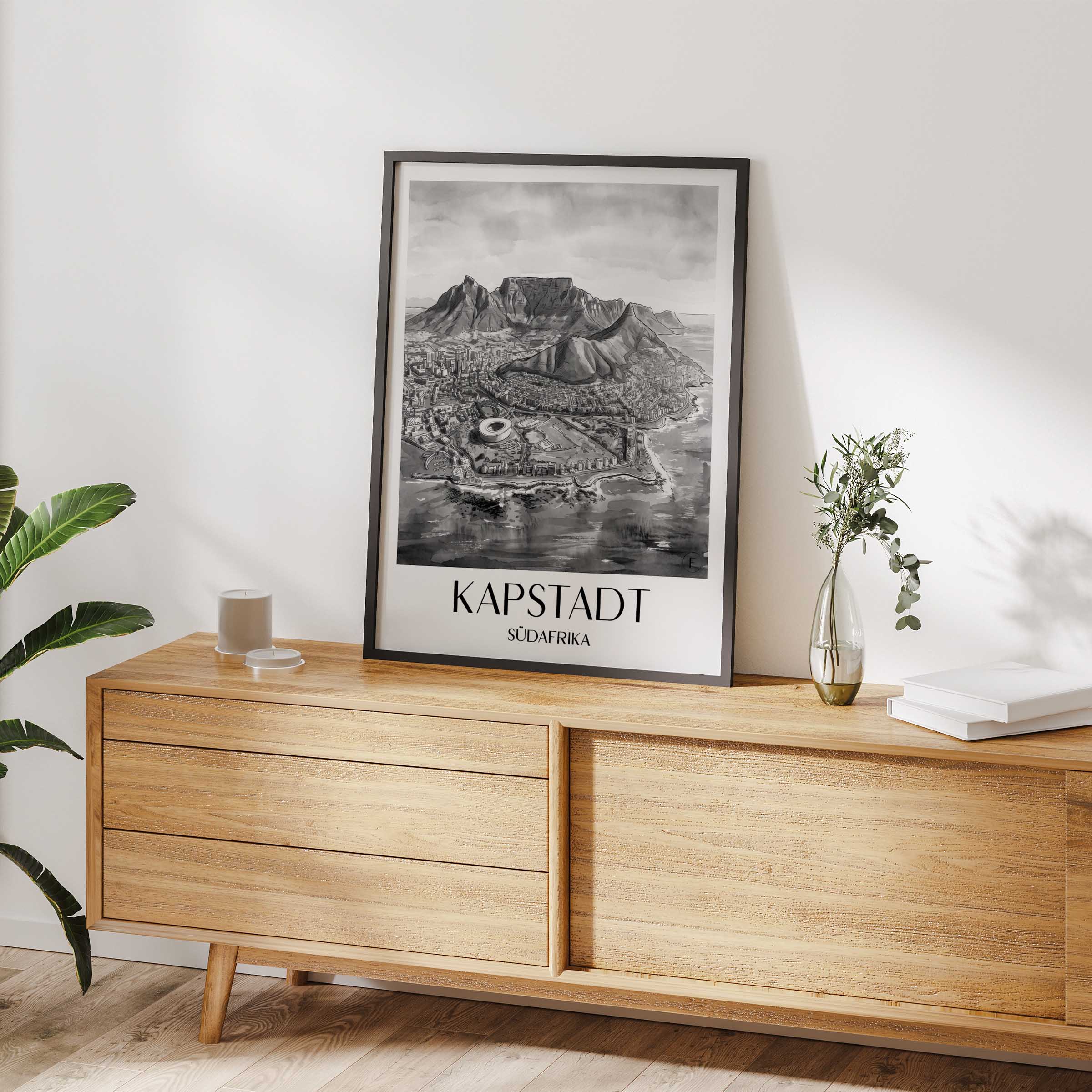 kapstadt-südafrika-poster-aquarell-schwarz-weiss