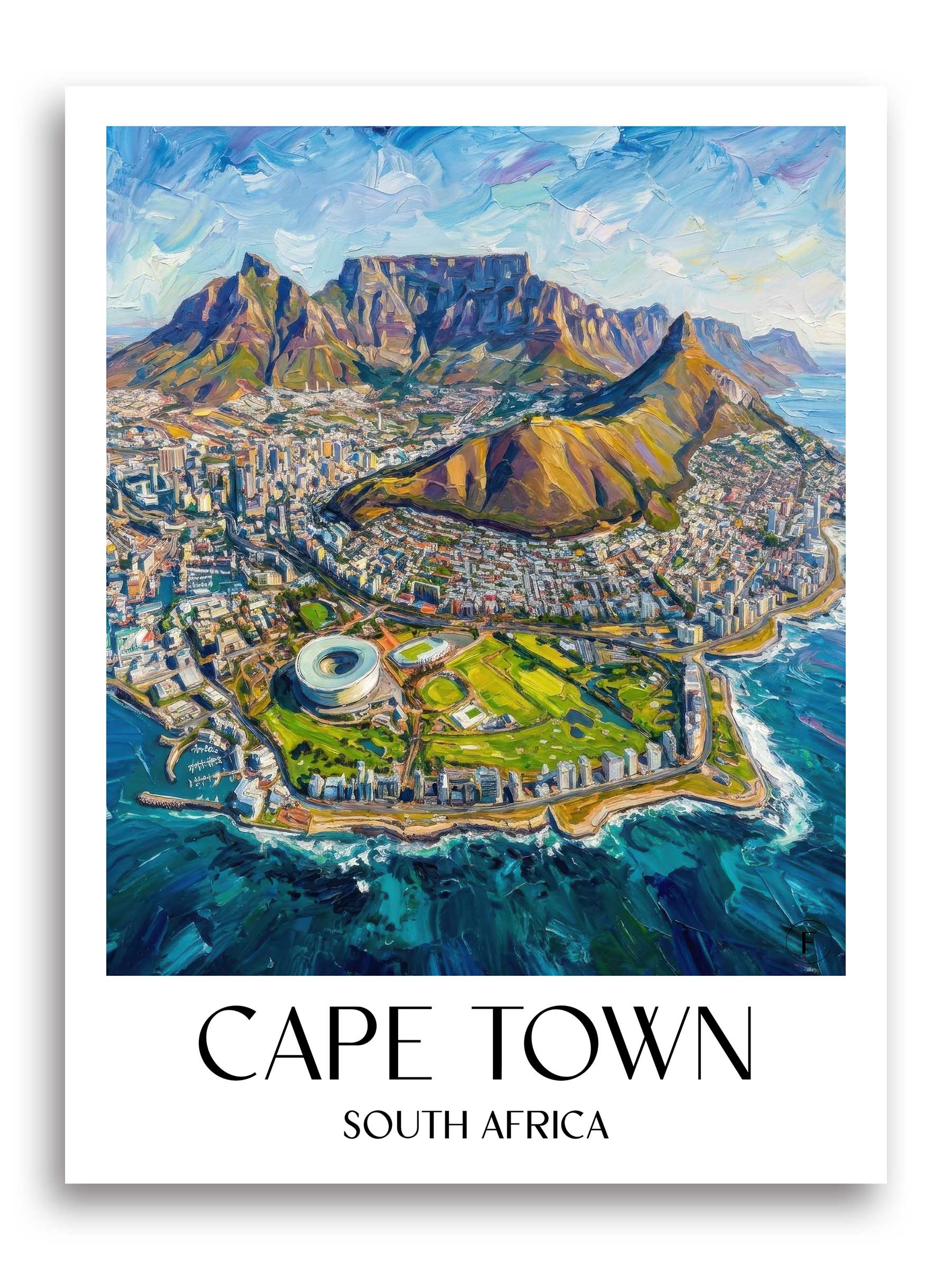 Kapstadt Poster - - Südafrika Kunstdruck - Ölgemälde von A4 bis A1 - favplace