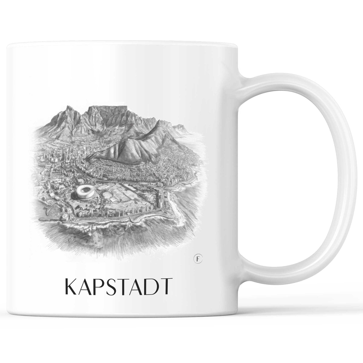Kapstadt - Südafrika Becher - Kaffeetasse im Zeichnung Stil - favplace