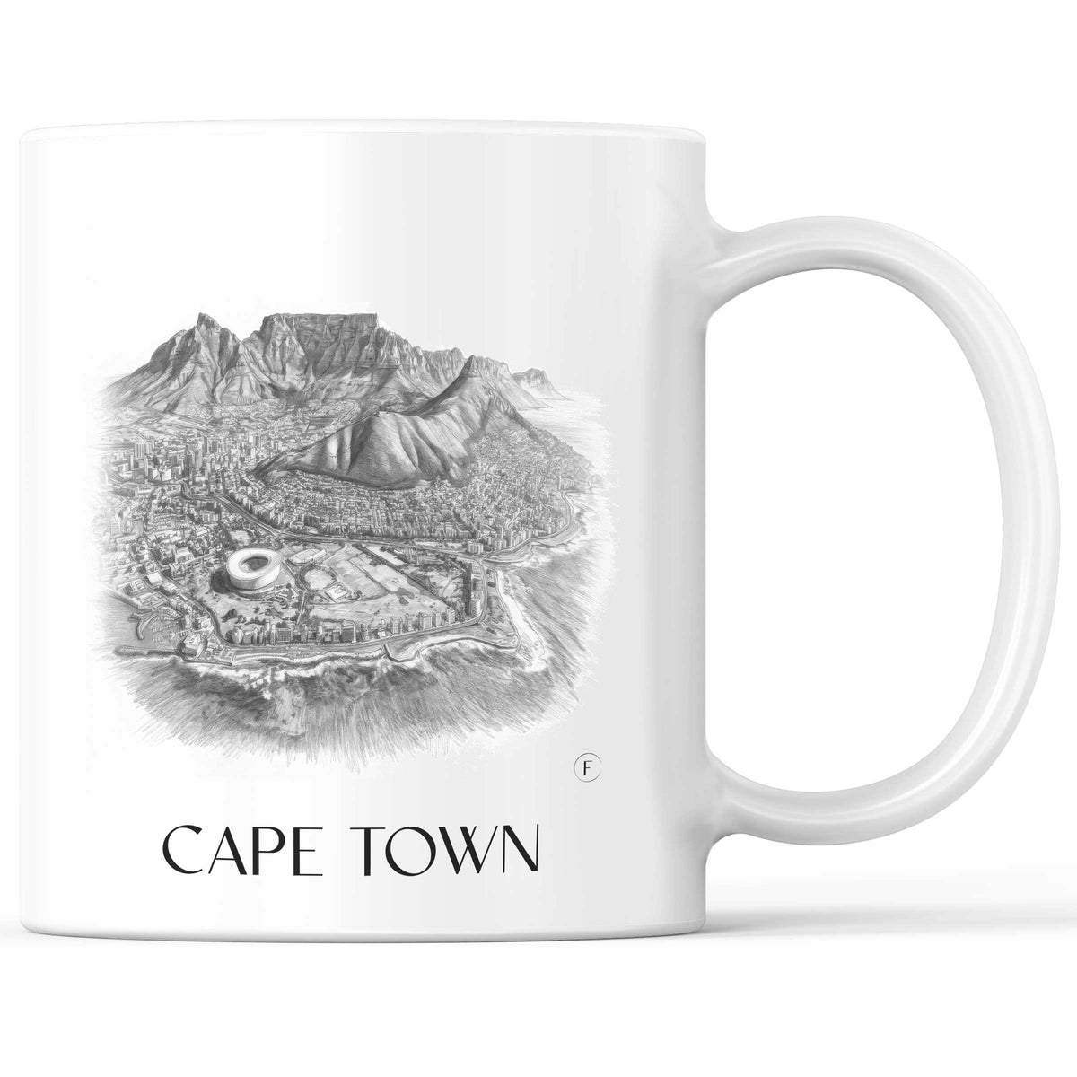Kapstadt - Südafrika Becher - Kaffeetasse im Zeichnung Stil - favplace