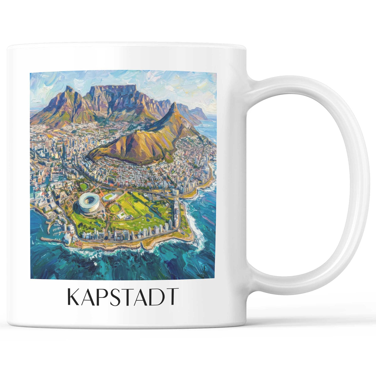 Kapstadt - Südafrika Becher - Kaffeetasse im Ölgemälde Stil - favplace