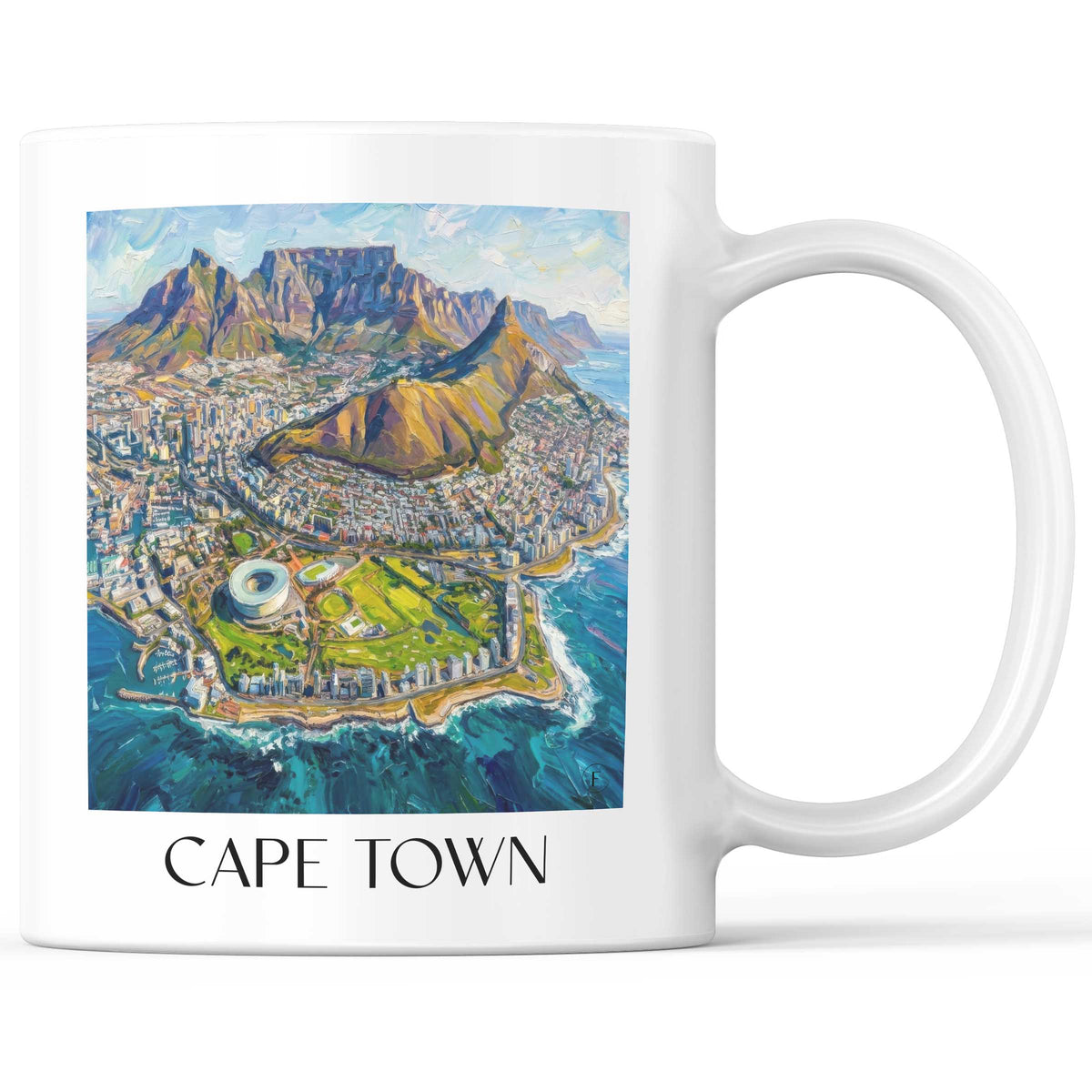 Kapstadt - Südafrika Becher - Kaffeetasse im Ölgemälde Stil - favplace