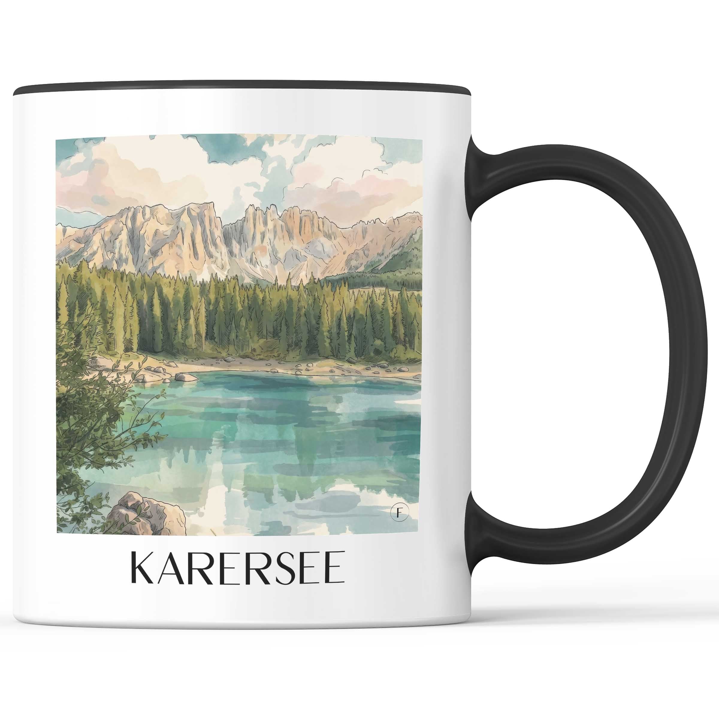 karersee-südtirol-italien-kaffeebecher-aquarell