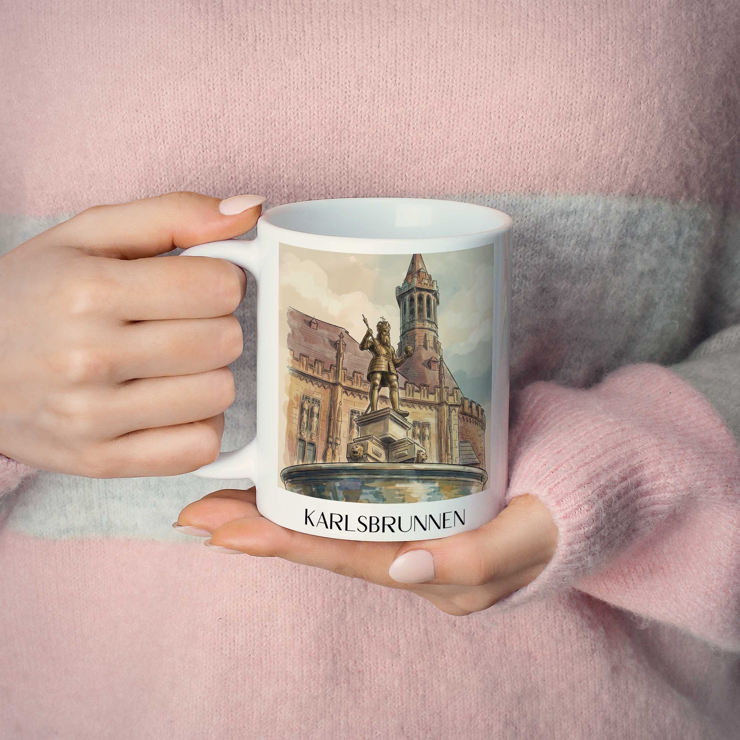 karlsbrunnen-aachen-deutschland-kaffeebecher-aquarell
