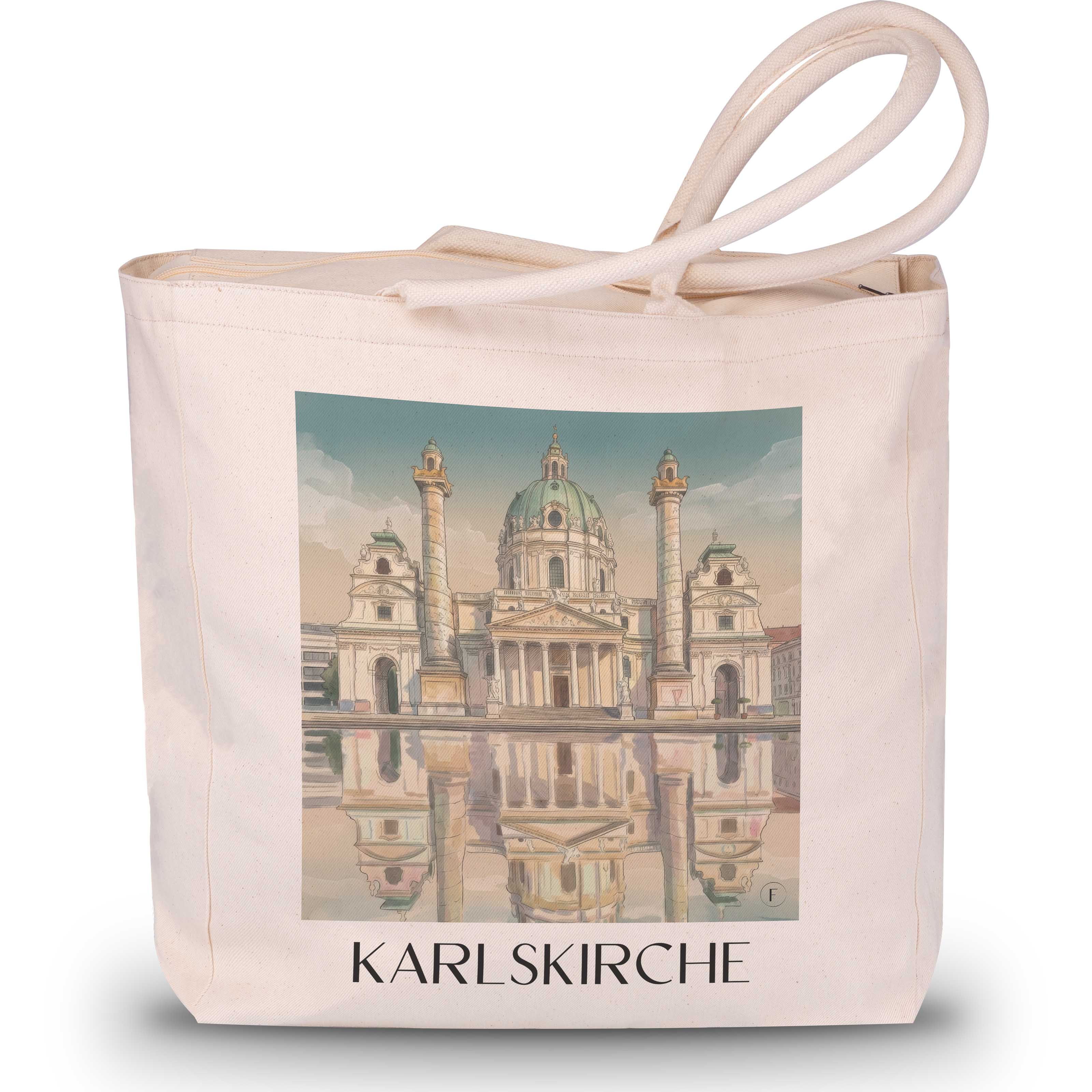 Karlskirche Shopping Tasche - Wien - Österreich Tote Bag - Einkaufstasche im Aquarell Stil - favplace