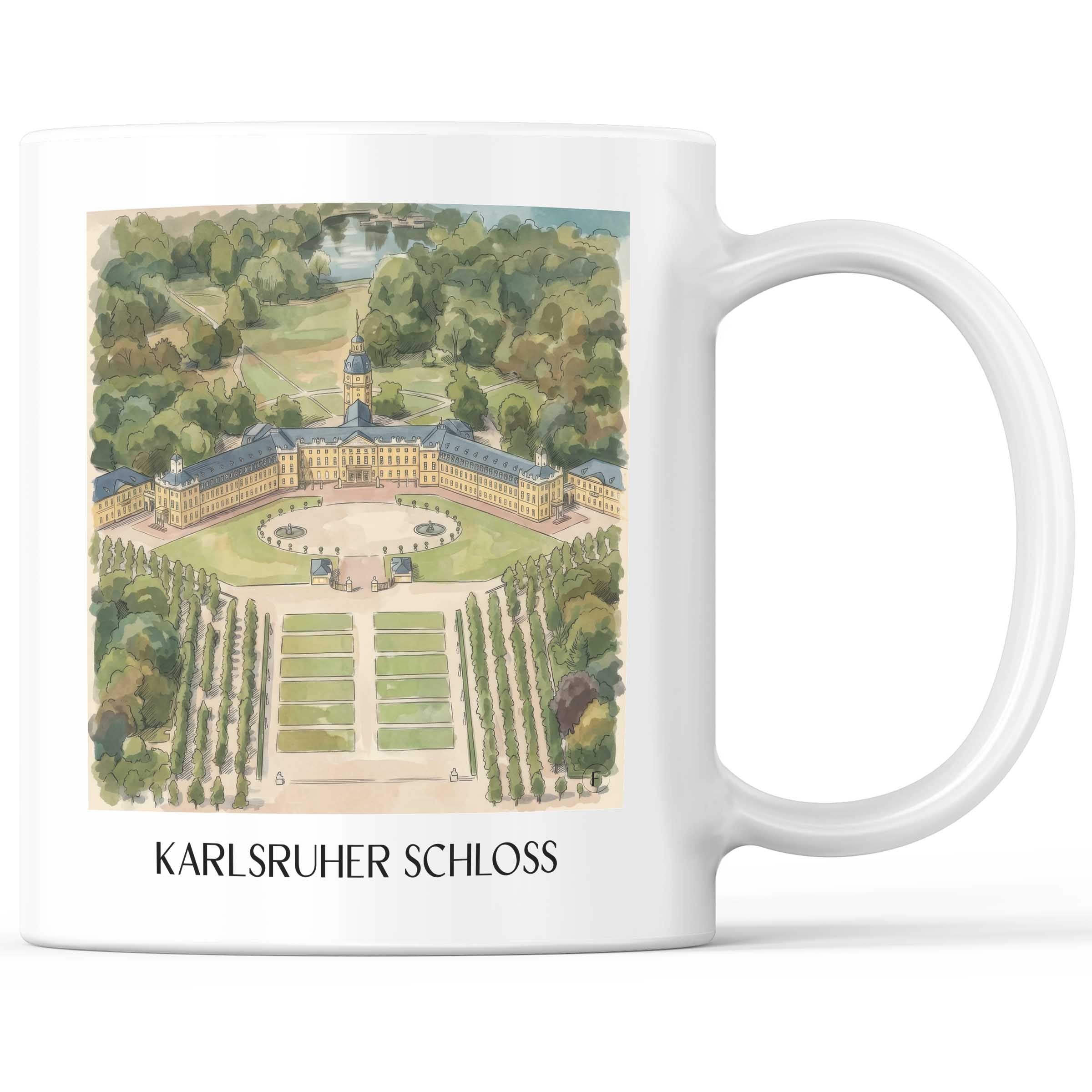 karlsruher-schloss-baden-württemberg-deutschland-kaffeebecher-aquarell