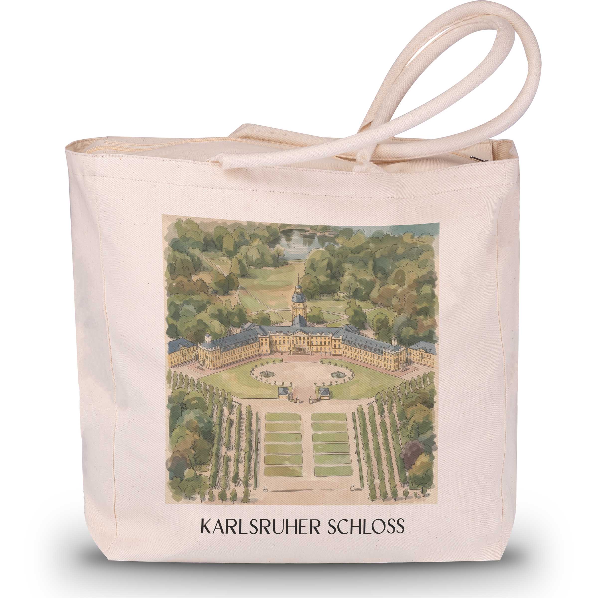 karlsruher-schloss-baden-württemberg-deutschland-einkaufstasche-aquarell