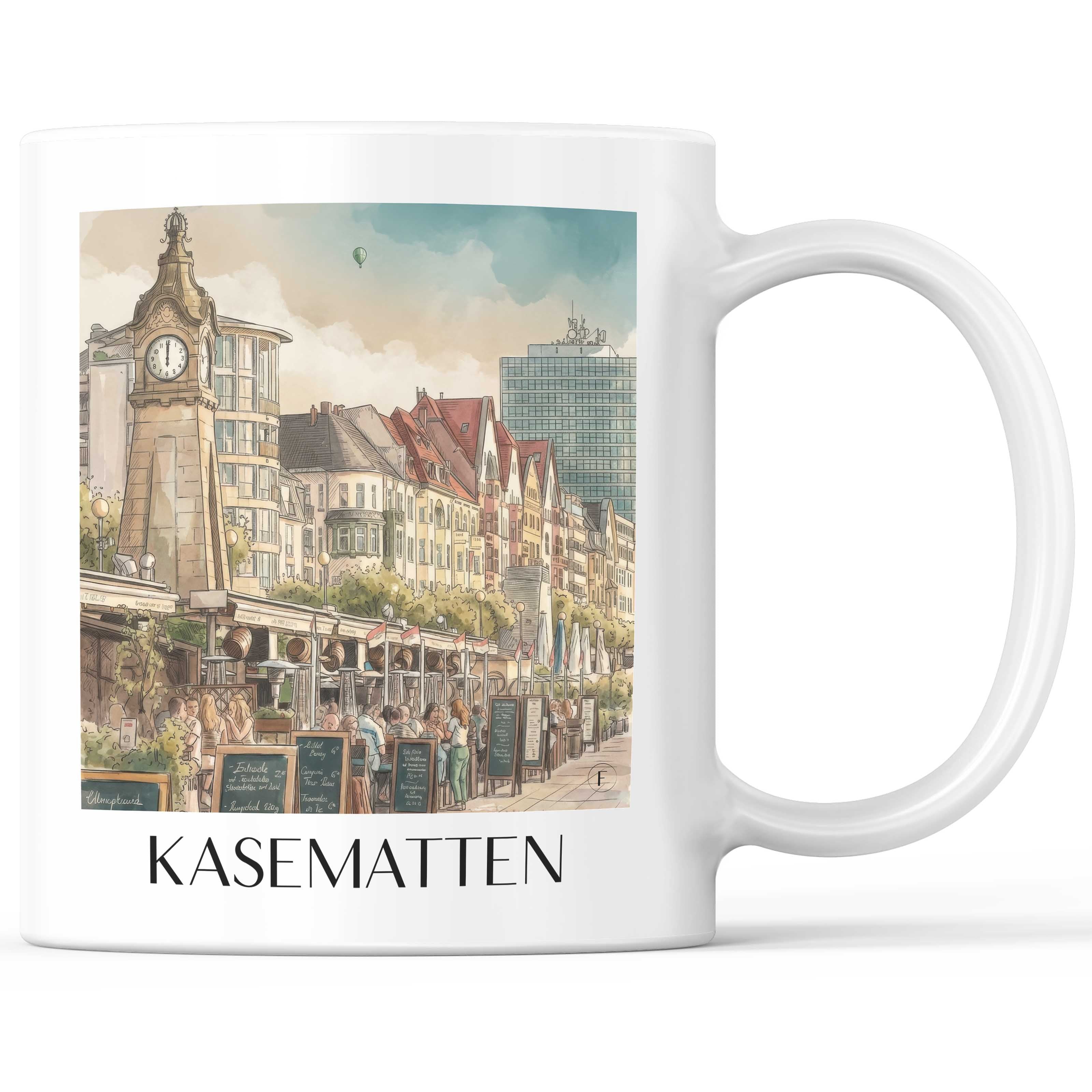 Kasematten Kaffeebecher - Düsseldorf - Deutschland Becher - Kaffeetasse im Aquarell Stil - favplace