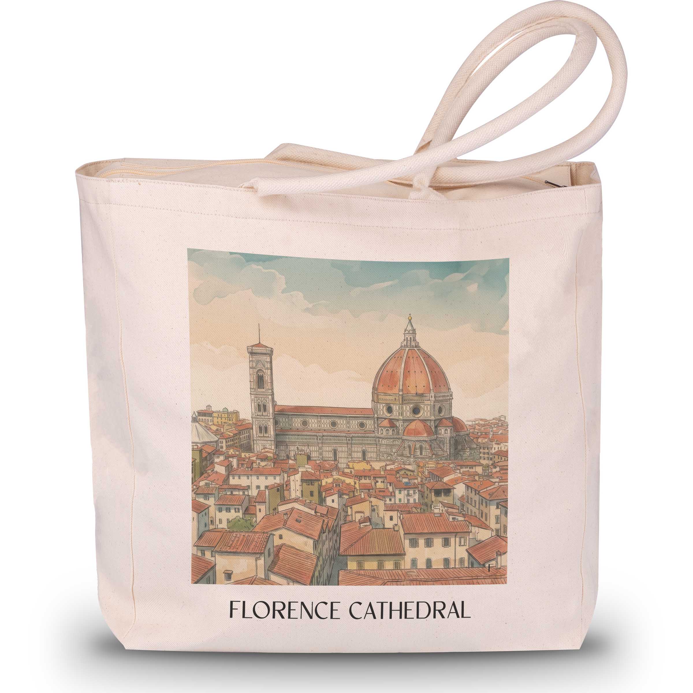 Kathedrale von Florenz Shopping Tasche - Toskana - Italien Tote Bag - Einkaufstasche im Aquarell Stil - favplace