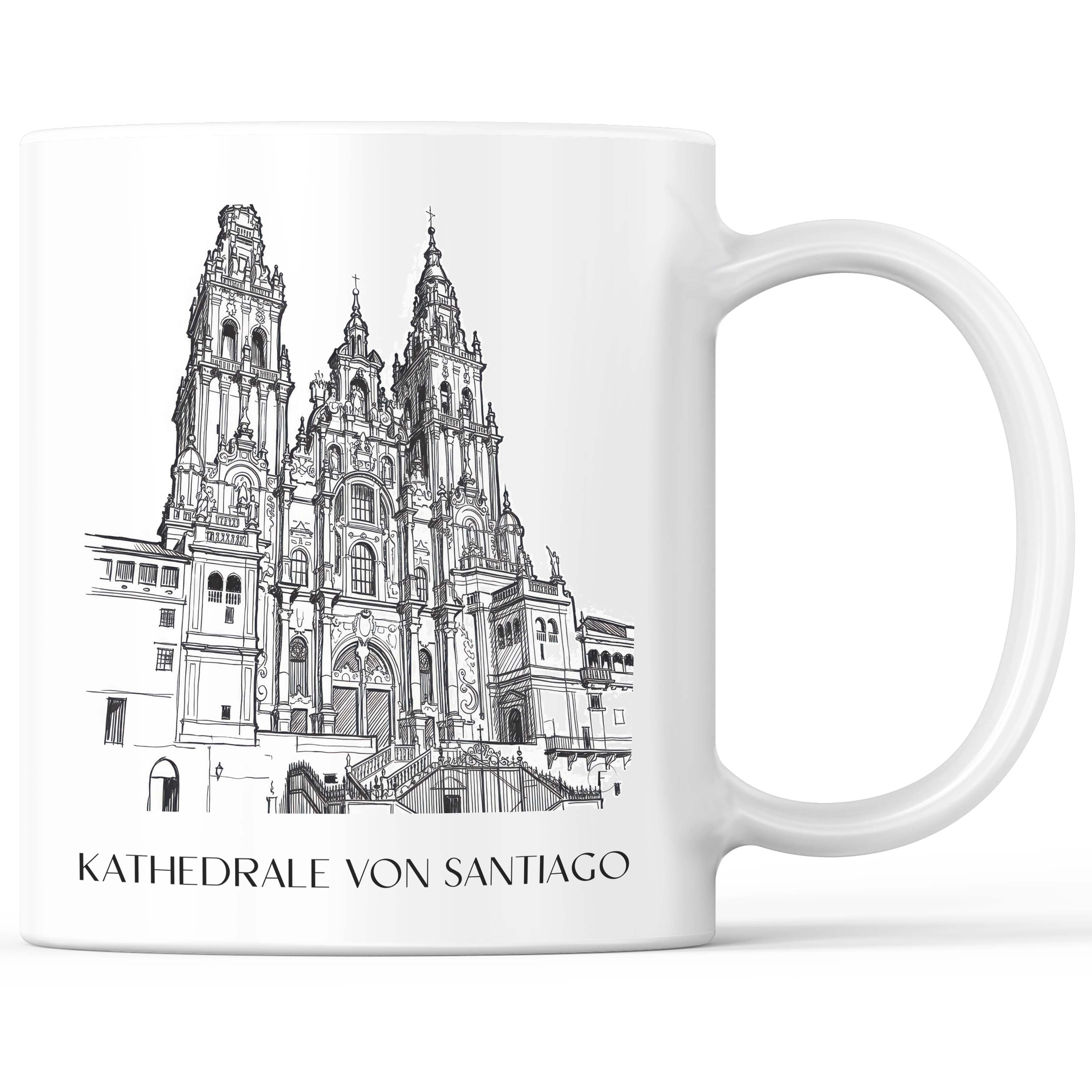 Kathedrale von Santiago Kaffeebecher - Spanien - Spanien Becher - Kaffeetasse im Skizze Stil - favplace