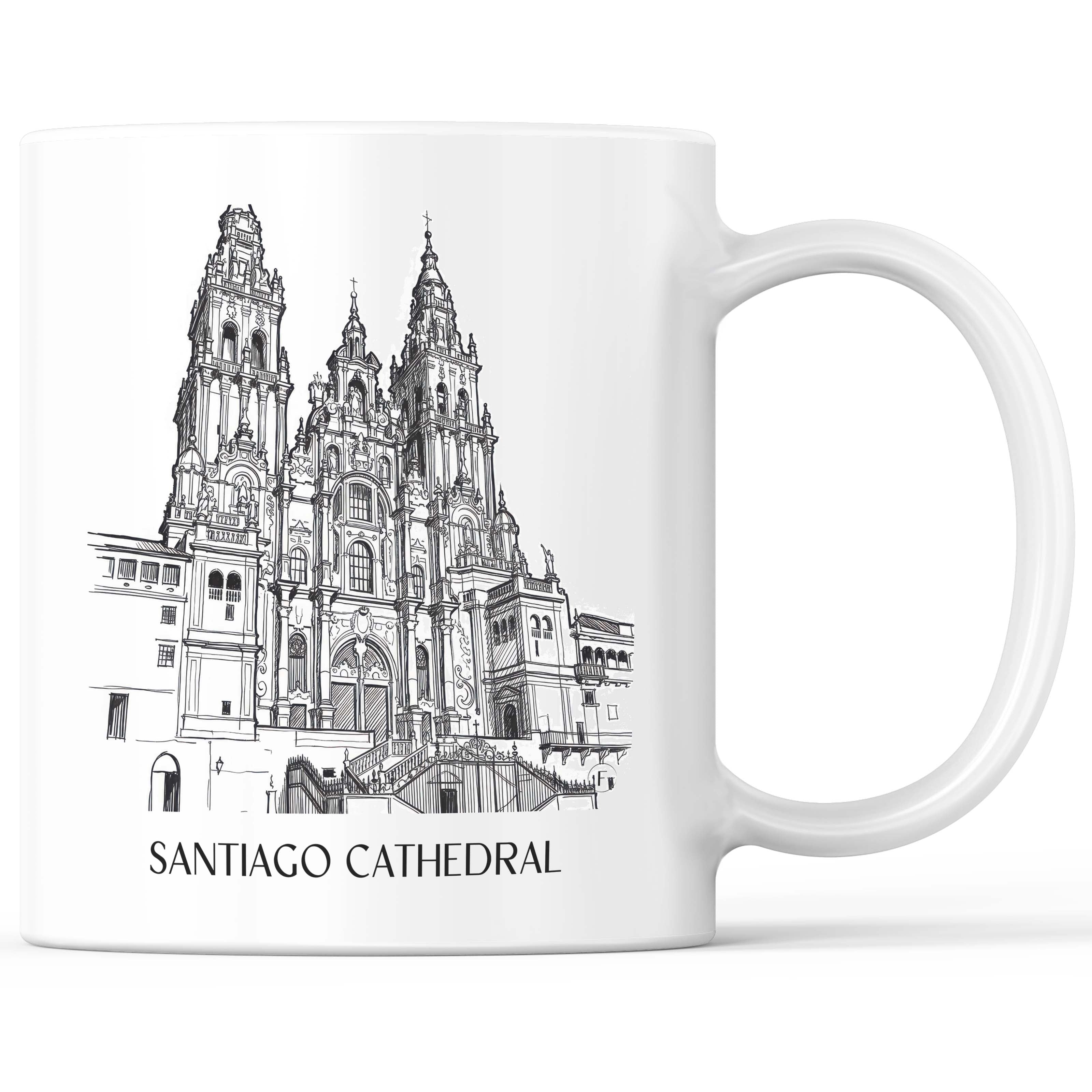 Kathedrale von Santiago Kaffeebecher - Spanien - Spanien Becher - Kaffeetasse im Skizze Stil - favplace