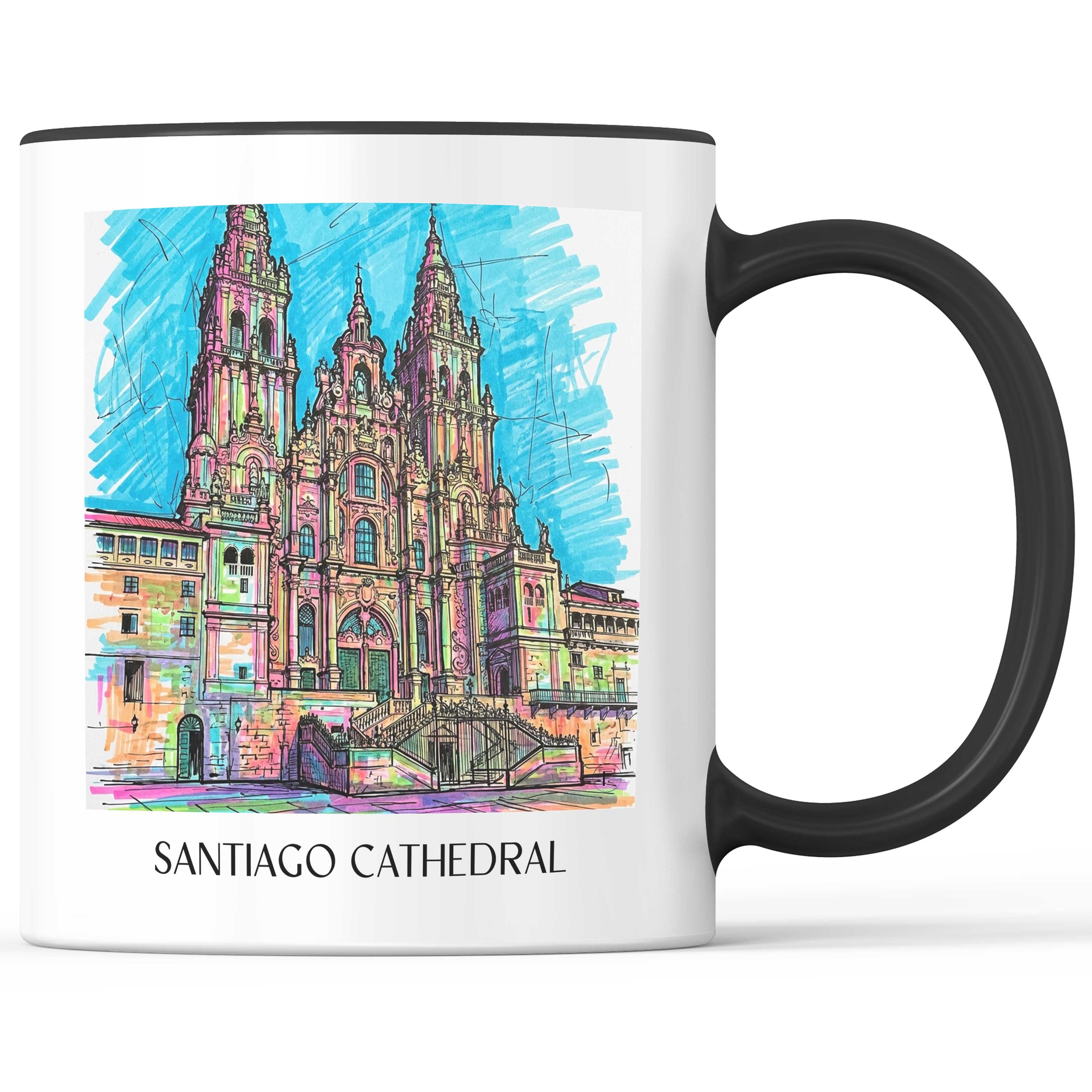 Kathedrale von Santiago Kaffeebecher - Spanien - Spanien Becher - Kaffeetasse im Tag Graffiti Stil - favplace