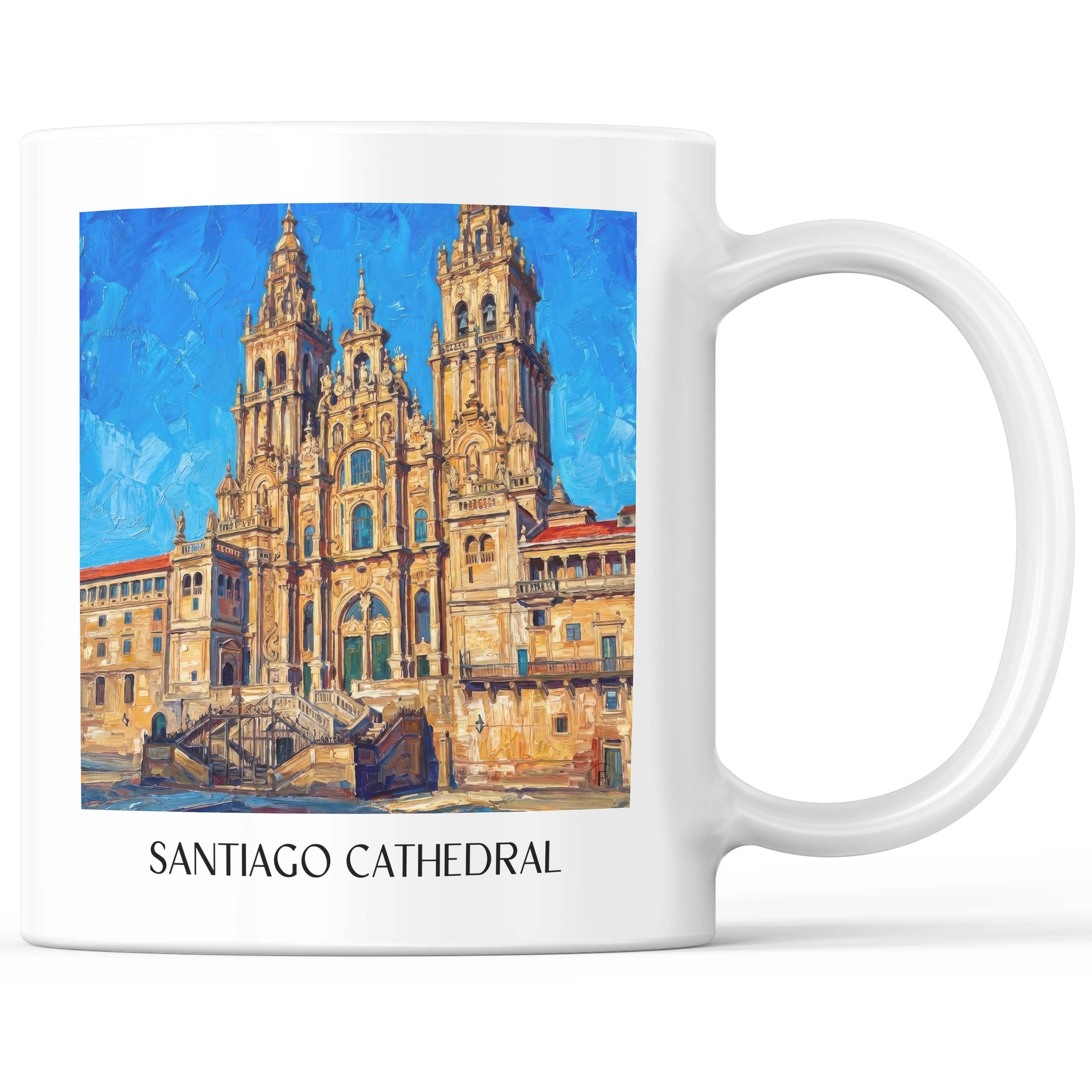 Kathedrale von Santiago Kaffeebecher - Spanien - Spanien Becher - Kaffeetasse im Ölgemälde Stil - favplace