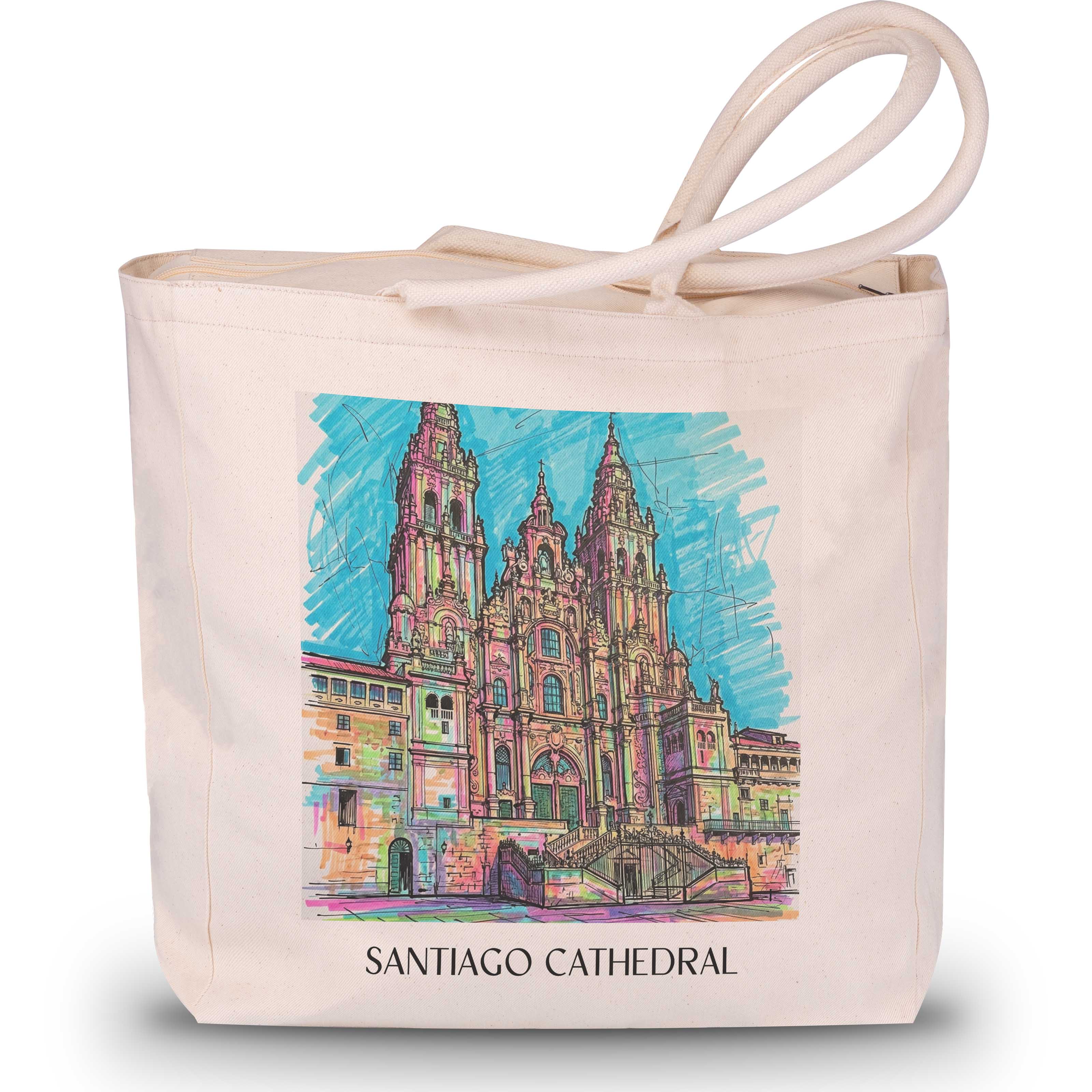 Kathedrale von Santiago Shopping Tasche - Spanien - Spanien Tote Bag - Einkaufstasche im Tag Graffiti Stil - favplace