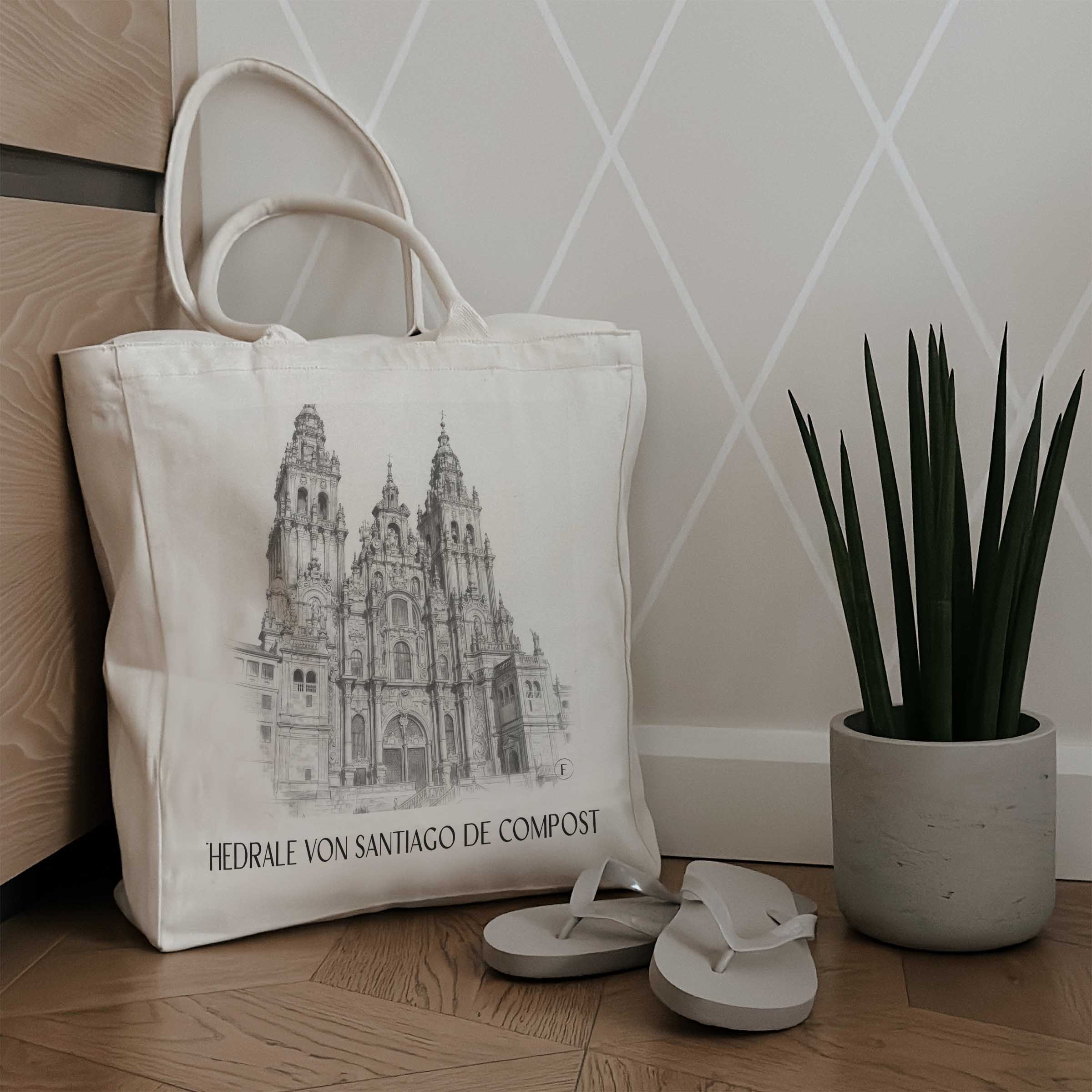 kathedrale-von-santiago-spanien-spanien-einkaufstasche-bleistift-zeichnung-drawing