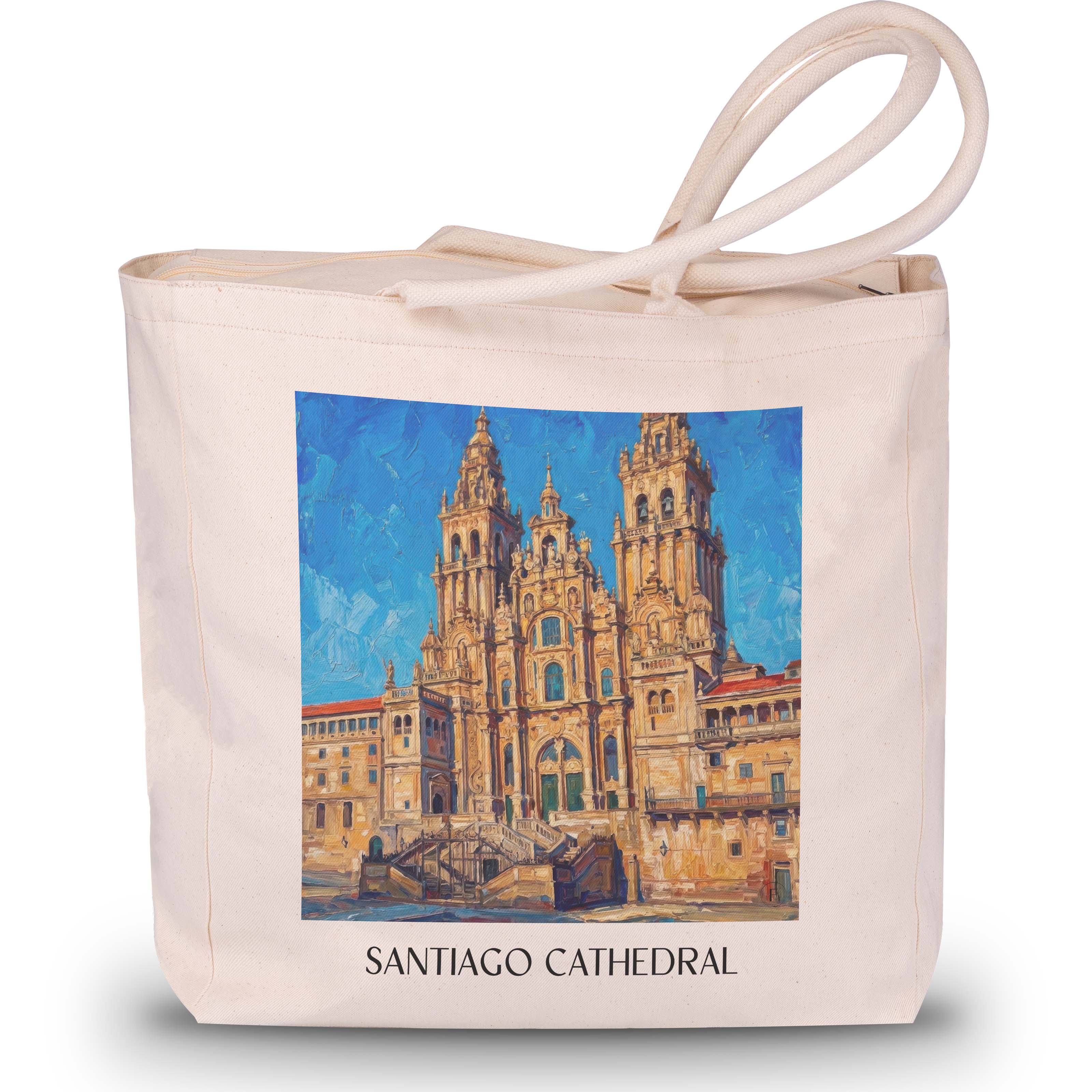 Kathedrale von Santiago Shopping Tasche - Spanien - Spanien Tote Bag - Einkaufstasche im Ölgemälde Stil - favplace