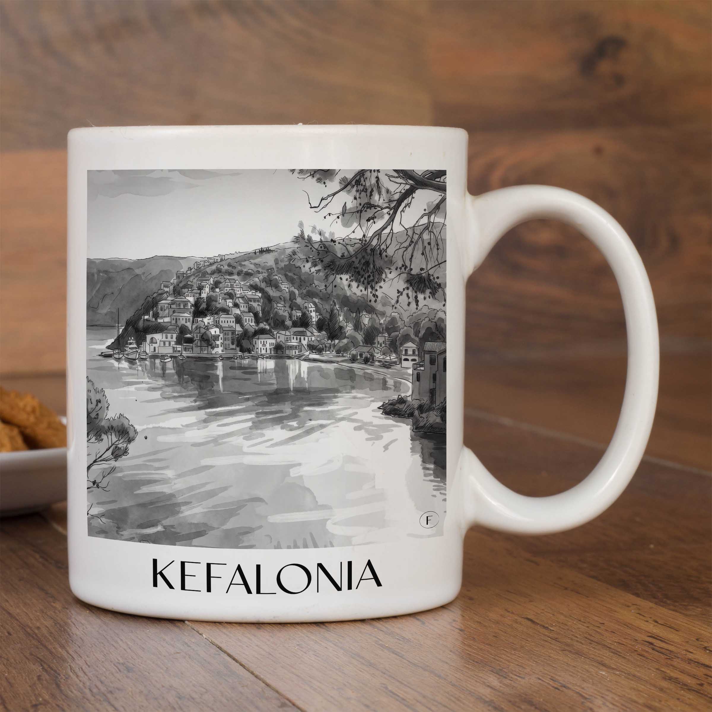 kefalonia-griechenland-kaffeebecher-aquarell-schwarz-weiss