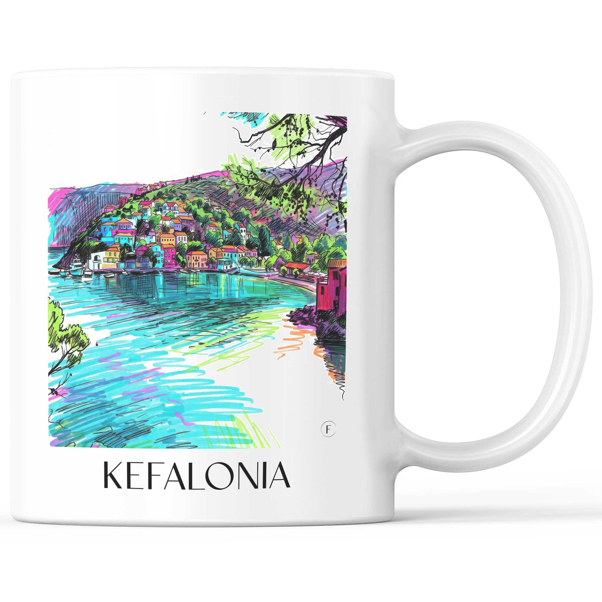 Kefalonia - Griechenland Becher - Kaffeetasse im Tag Graffiti Stil - favplace