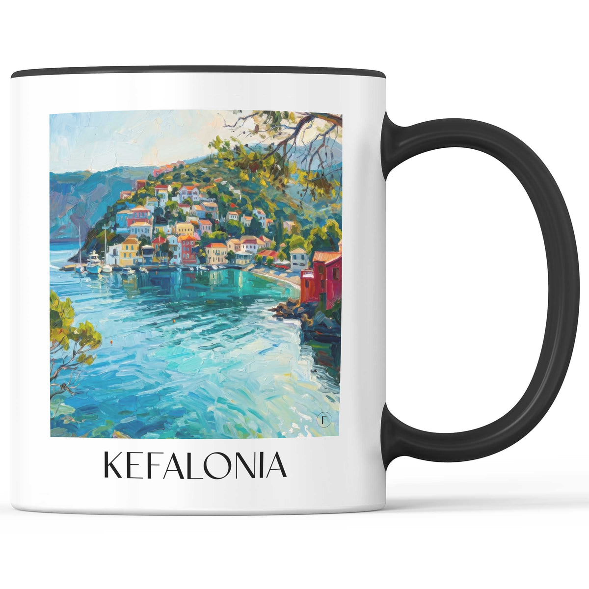 Kefalonia - Griechenland Becher - Kaffeetasse im Ölgemälde Stil - favplace