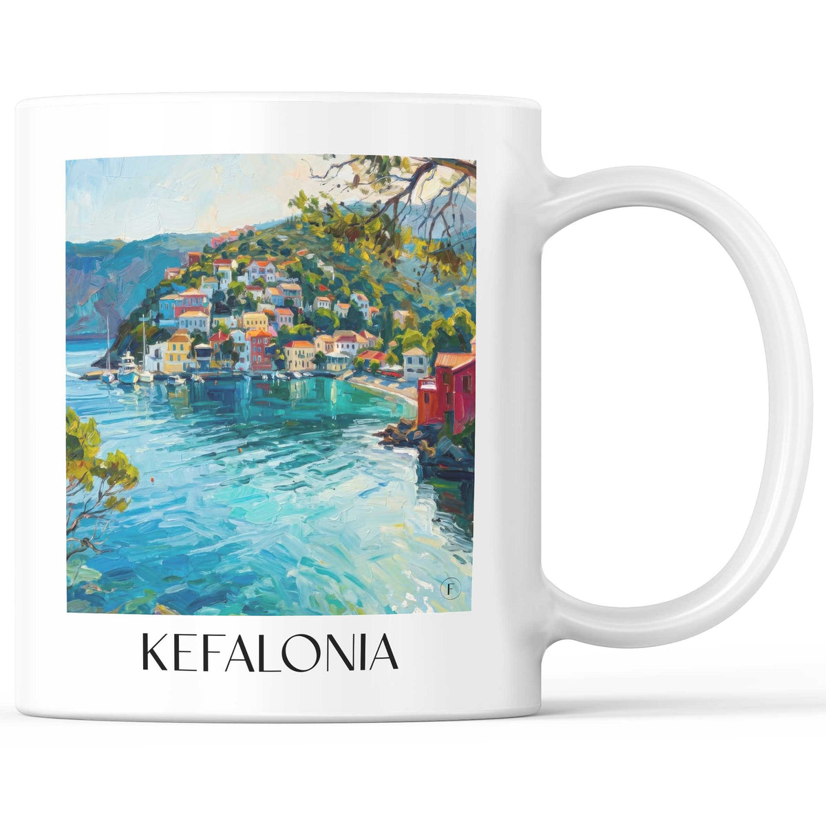 Kefalonia - Griechenland Becher - Kaffeetasse im Ölgemälde Stil - favplace