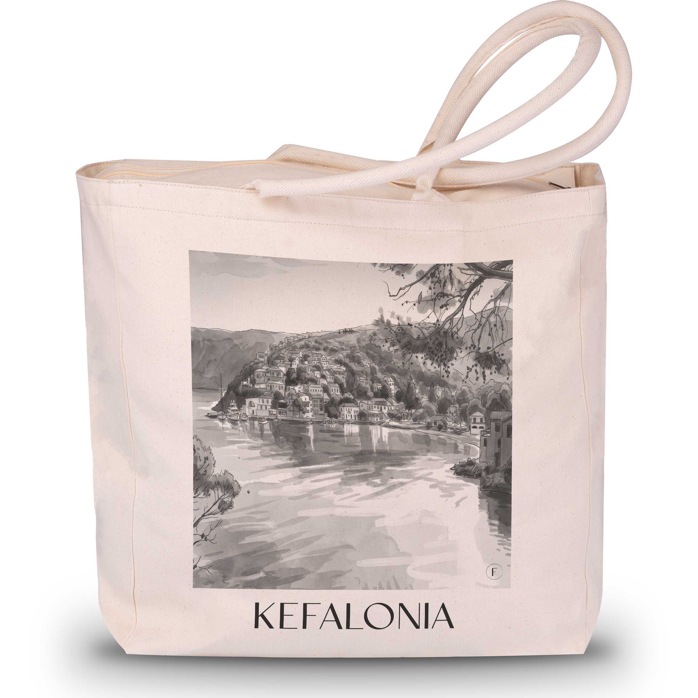 kefalonia-griechenland-einkaufstasche-aquarell-schwarz-weiss