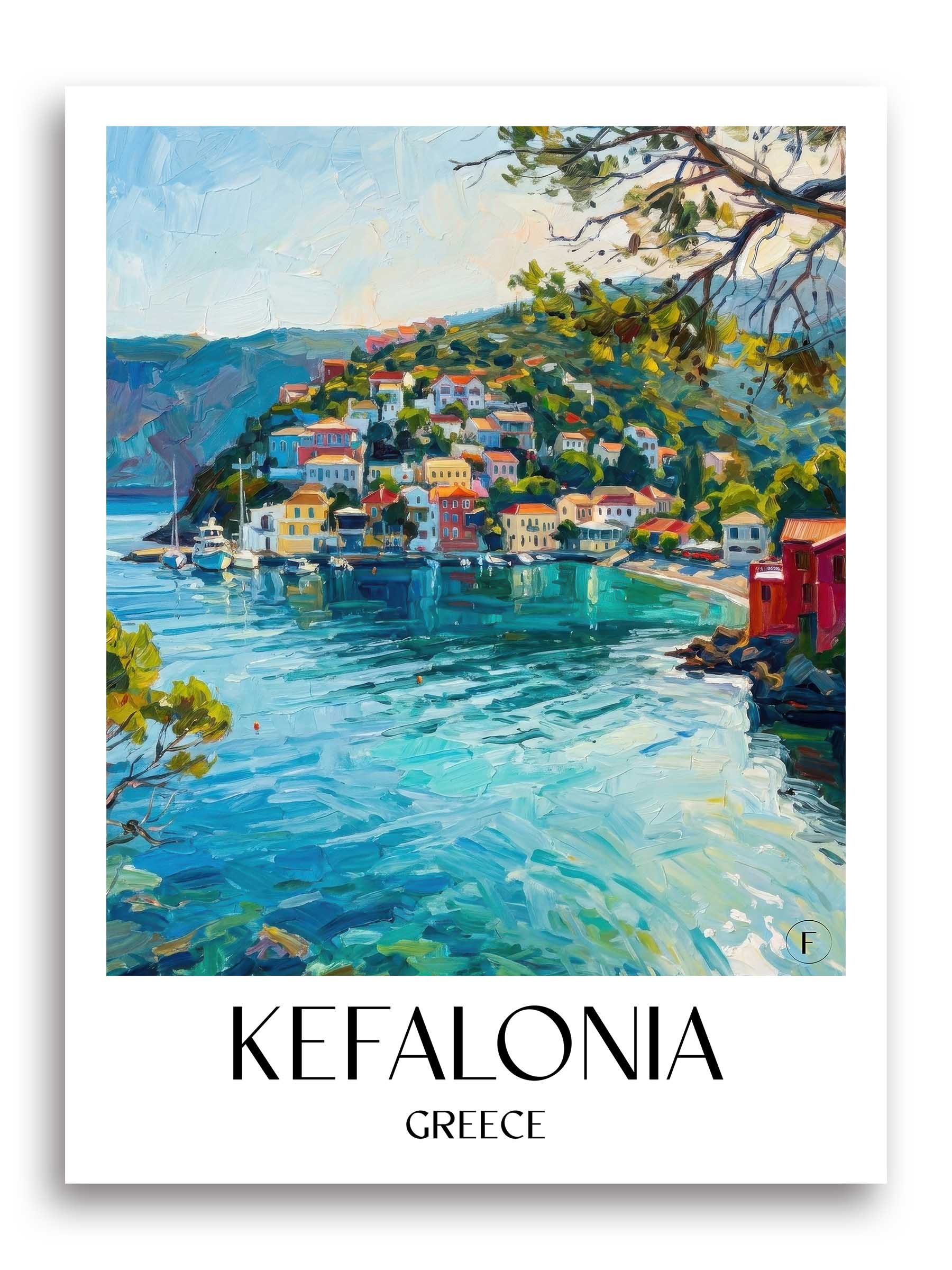 Kefalonia Poster - - Griechenland Kunstdruck - Ölgemälde von A4 bis A1 - favplace