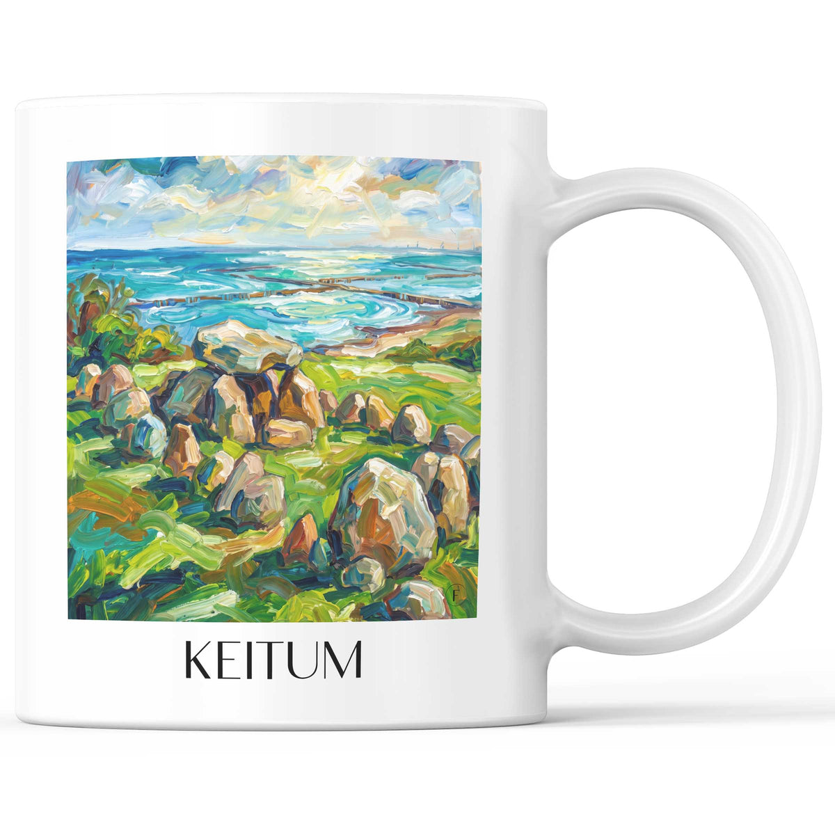 Keitum Kaffeebecher - Sylt - Deutschland Becher - Kaffeetasse im Ölgemälde Stil