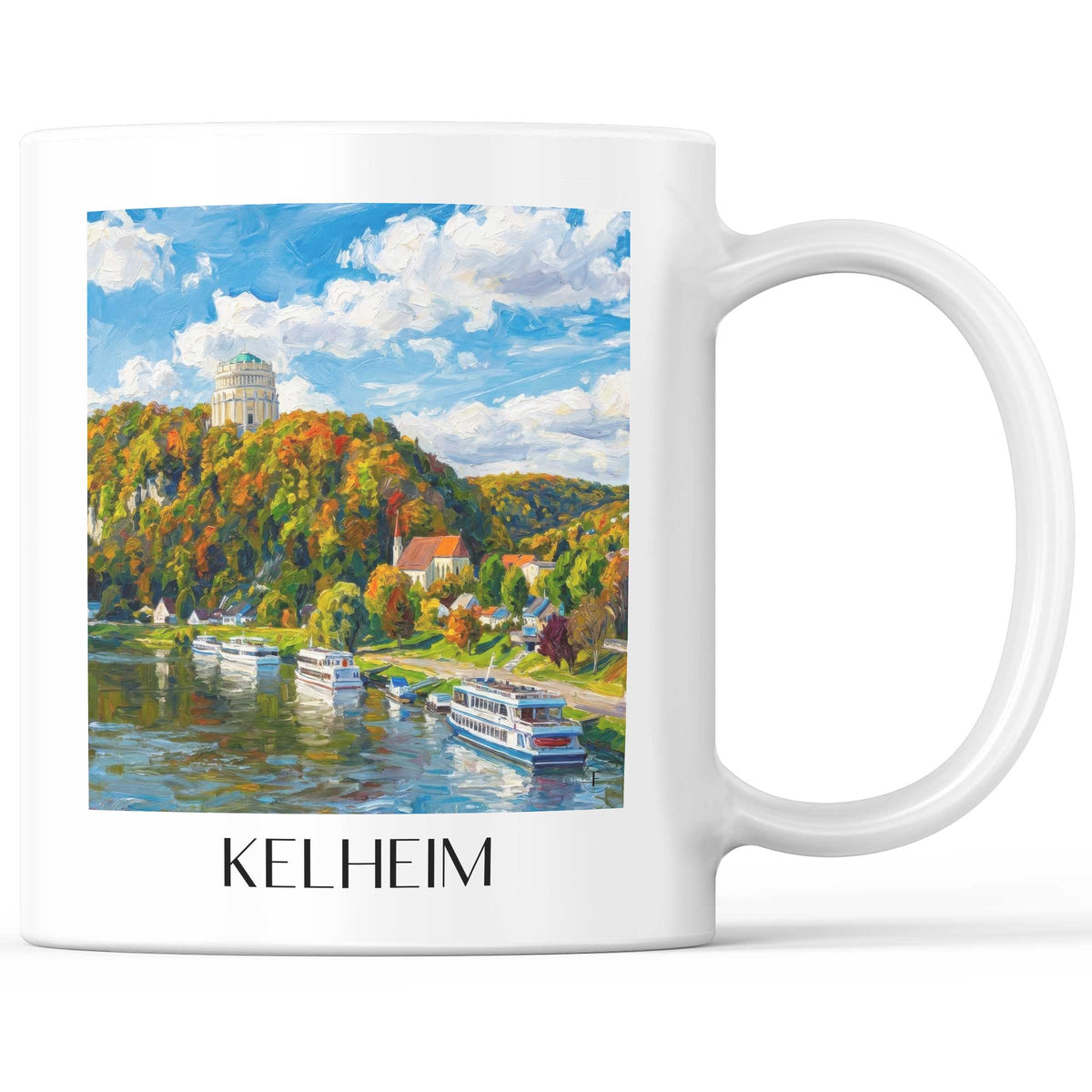 Kelheim Kaffeebecher - Altmühltal - Deutschland Becher - Kaffeetasse im Ölgemälde Stil - favplace