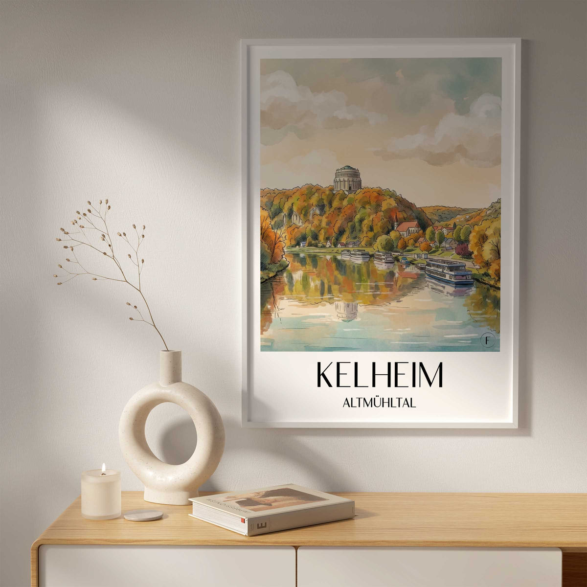 kelheim-altmühltal-deutschland-poster-aquarell