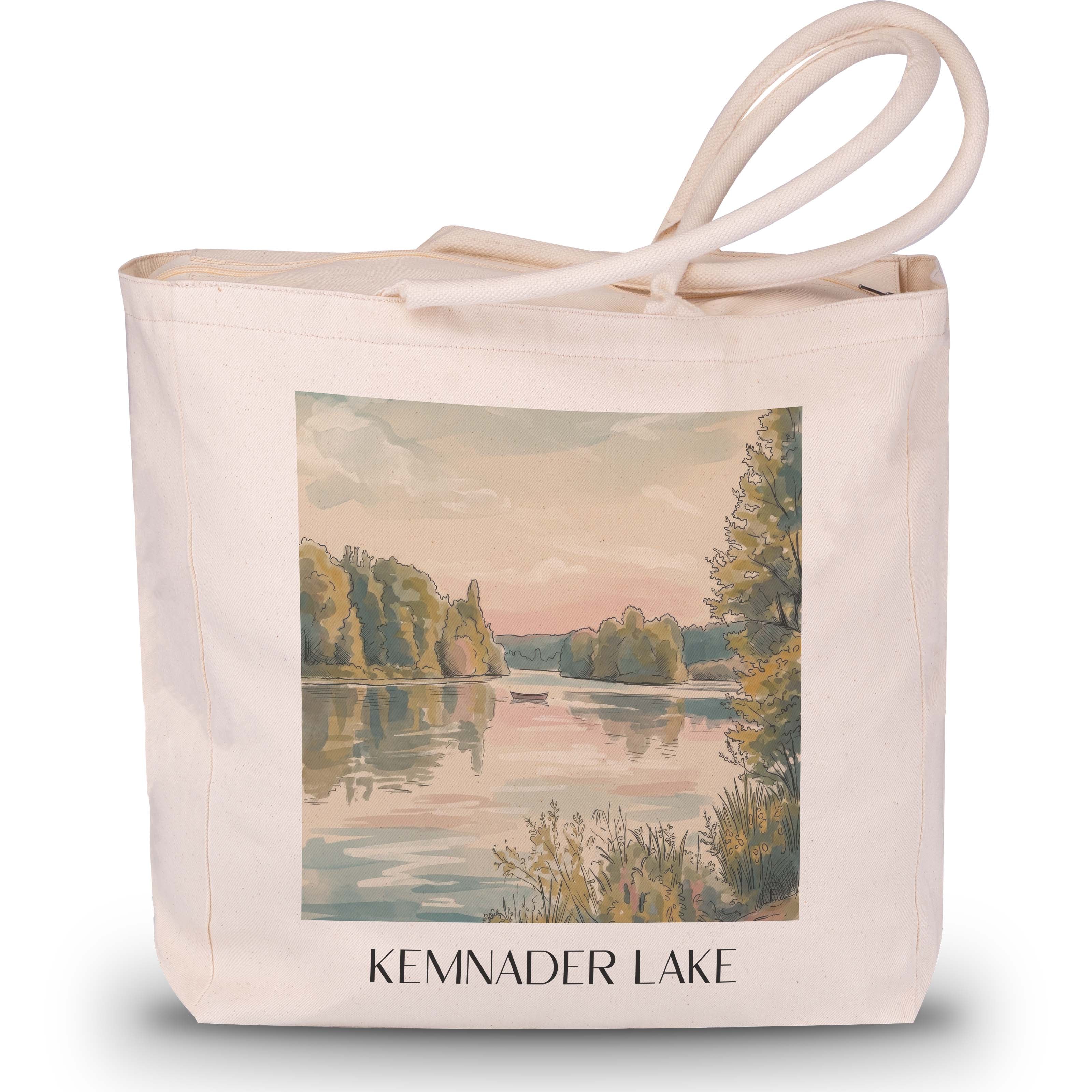 Kemnader See Shopping Tasche - Bochum - Deutschland Tote Bag - Einkaufstasche im Aquarell Stil - favplace