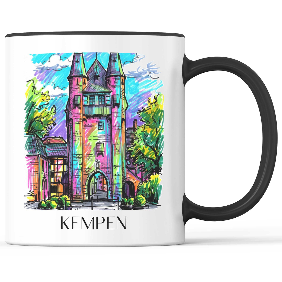 Kempen Kaffeebecher - Niederrhein - Deutschland Becher - Kaffeetasse im Tag Graffiti Stil - favplace