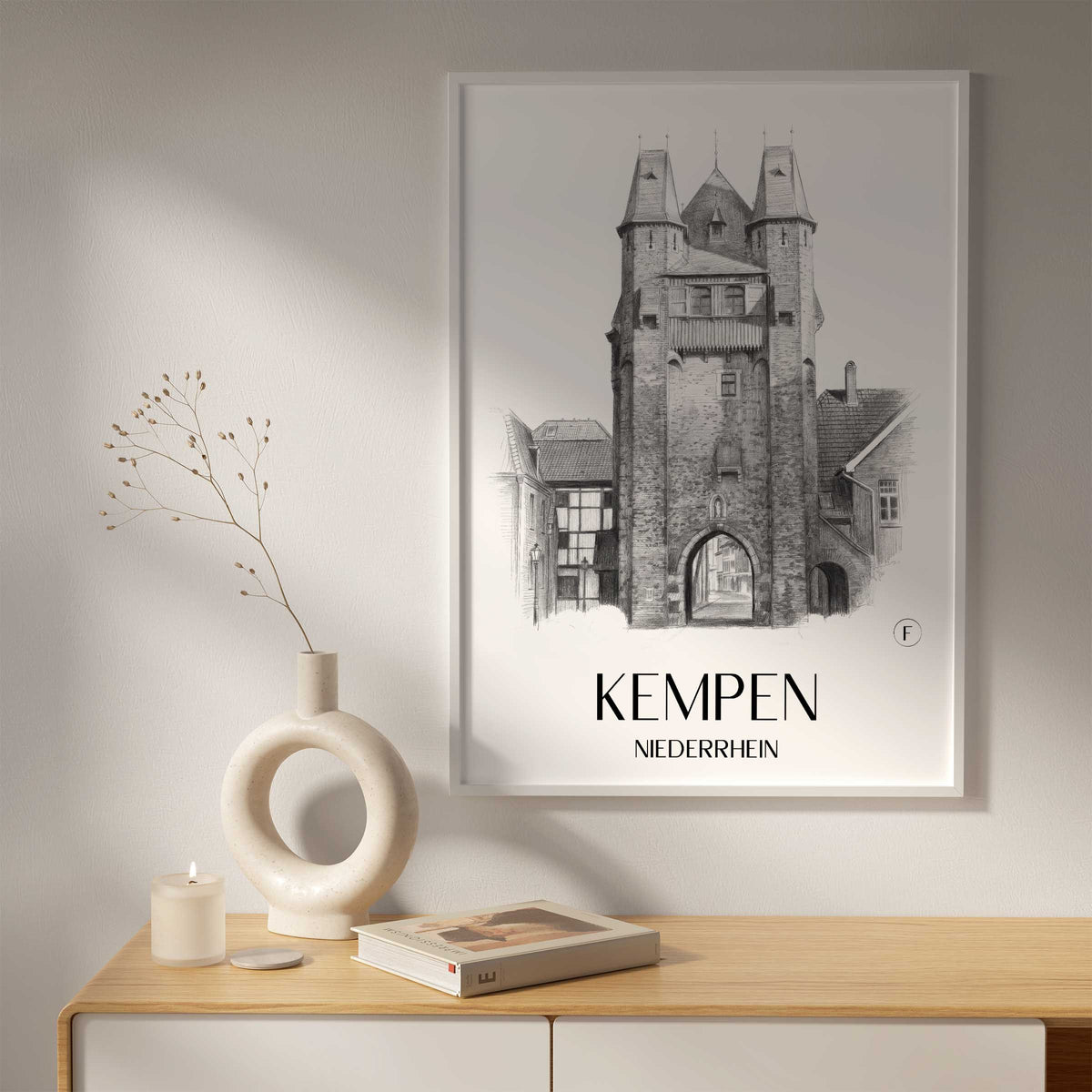 kempen-niederrhein-deutschland-poster-bleistift-zeichnung-drawing